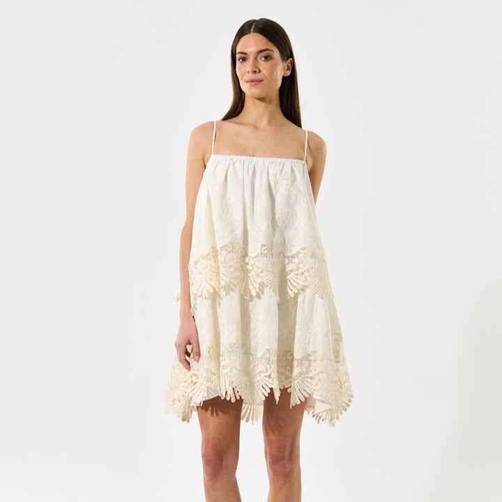 White Cream Lace Dress