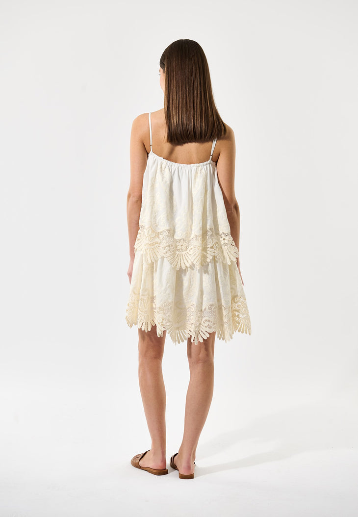 White Cream Lace Dress