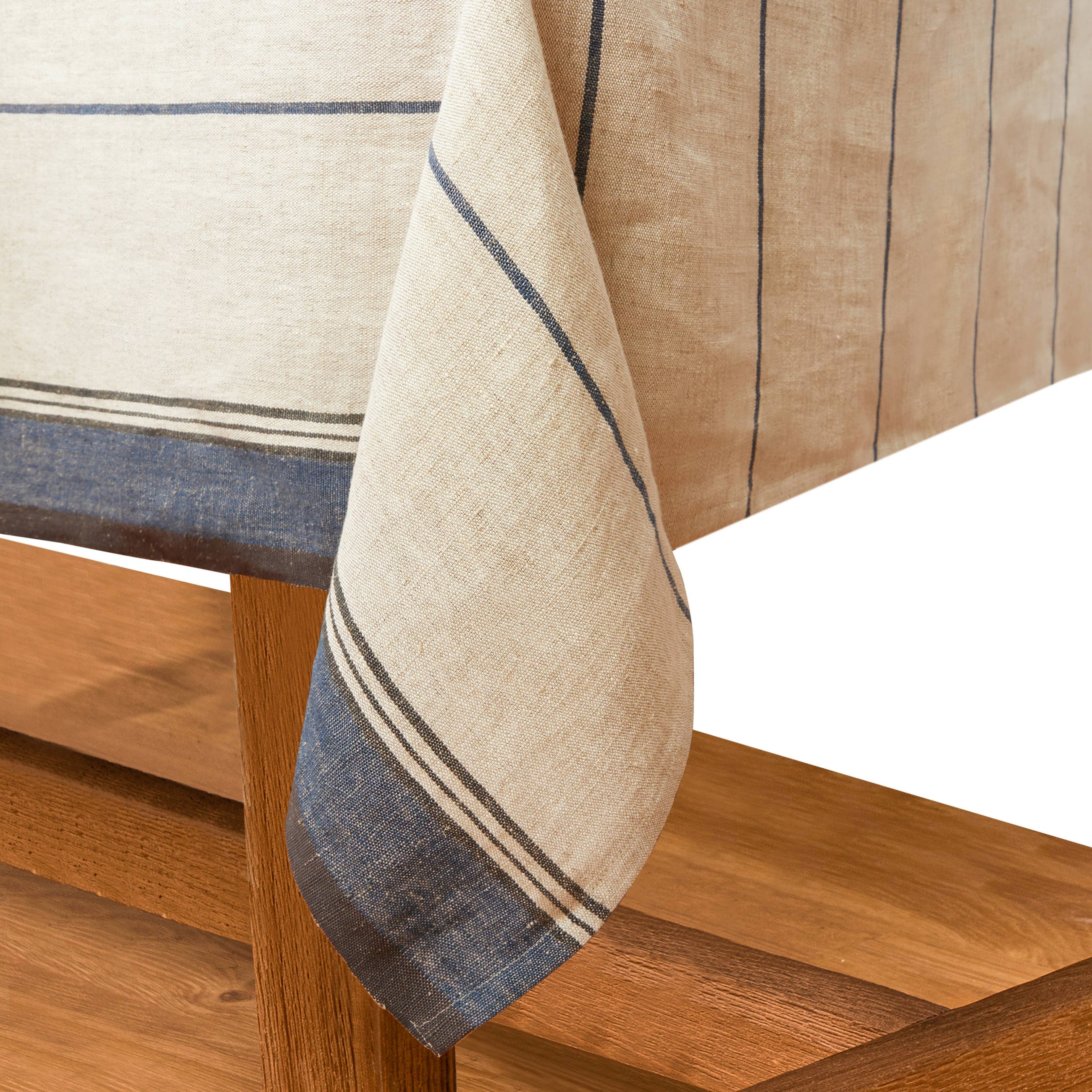 Eze 60x60" Tablecloth, Natural & Blue