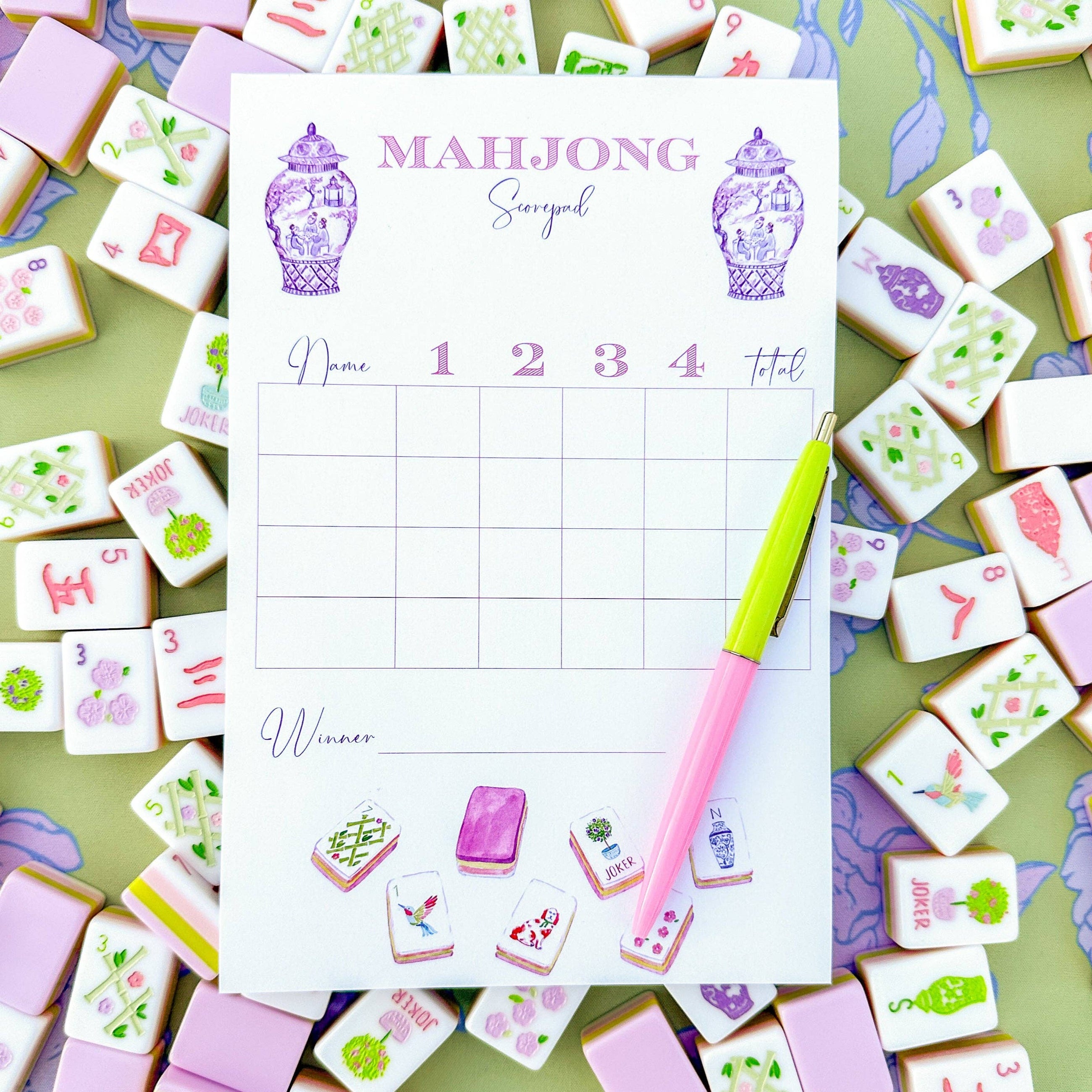 Mahjong Scorecard Pad