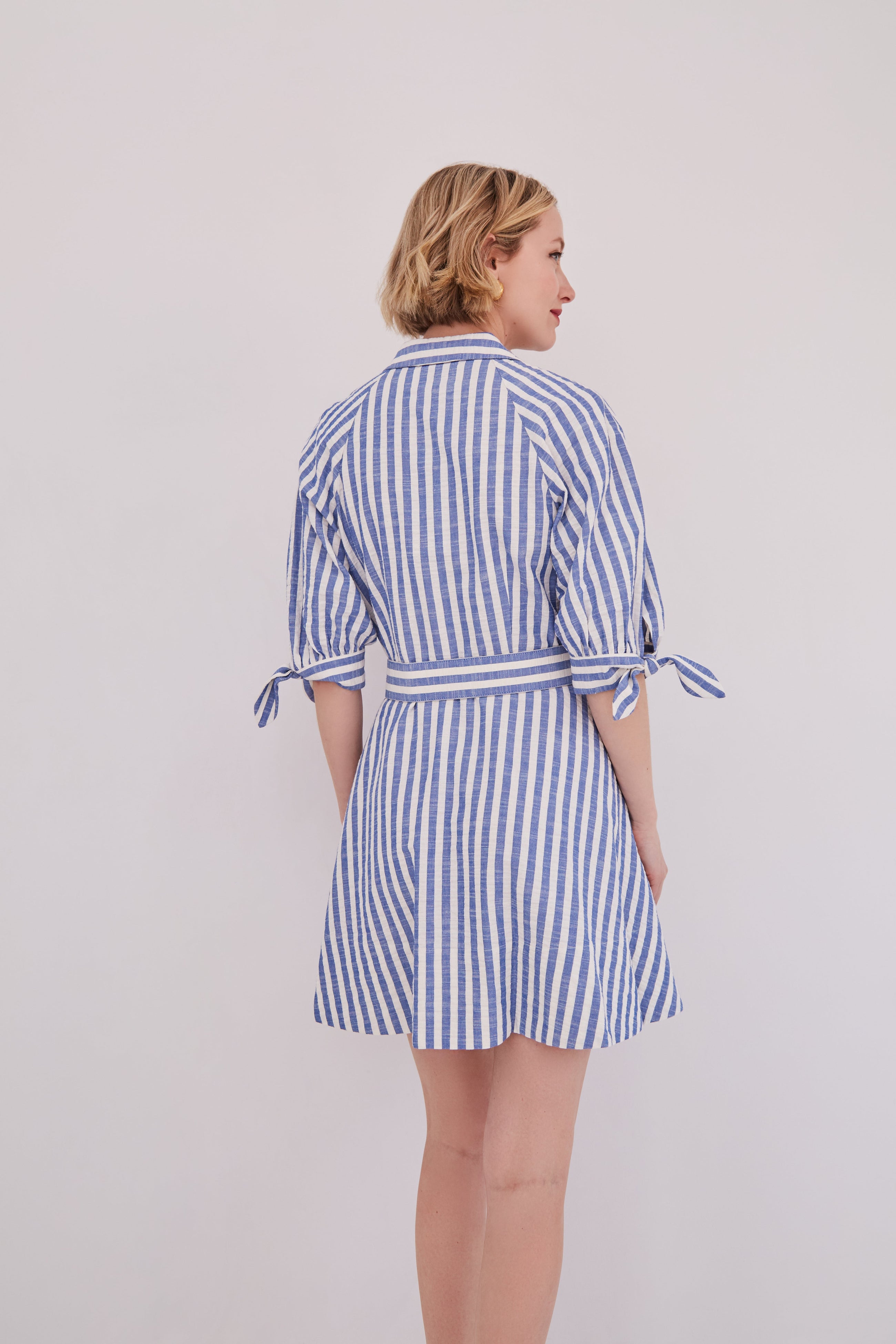 Caro Seersucker Mini Dress by Cara Cara