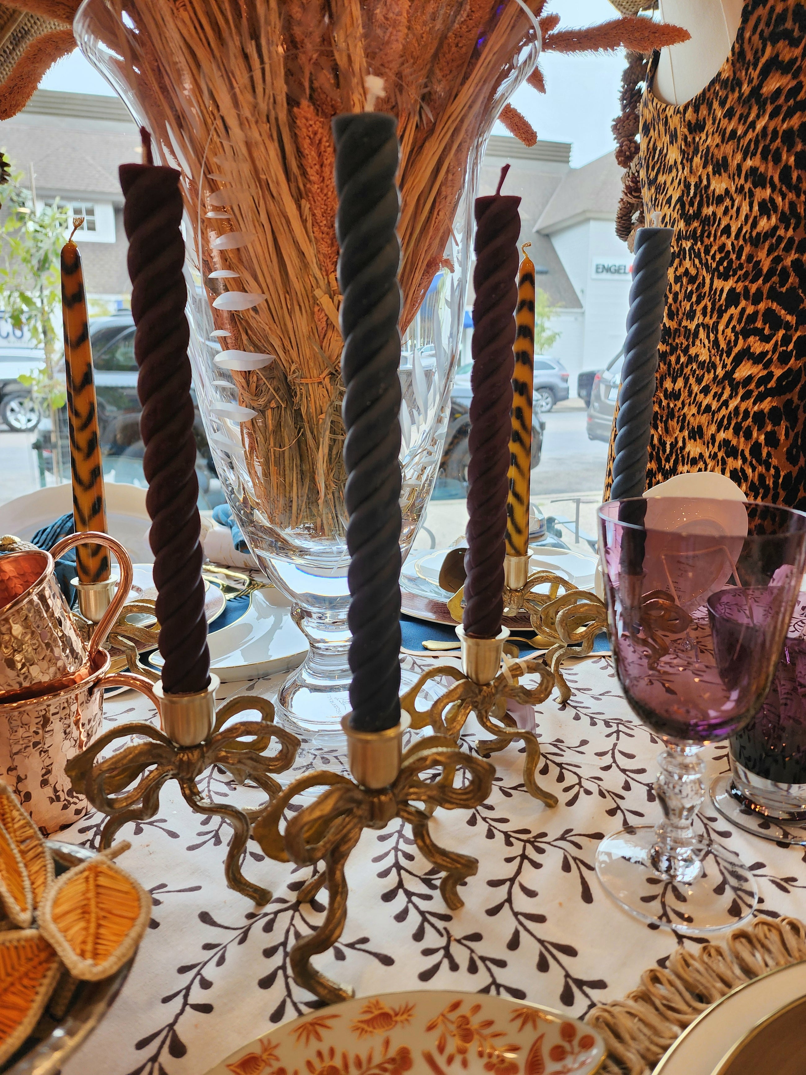 Brass Bow Candle Holder