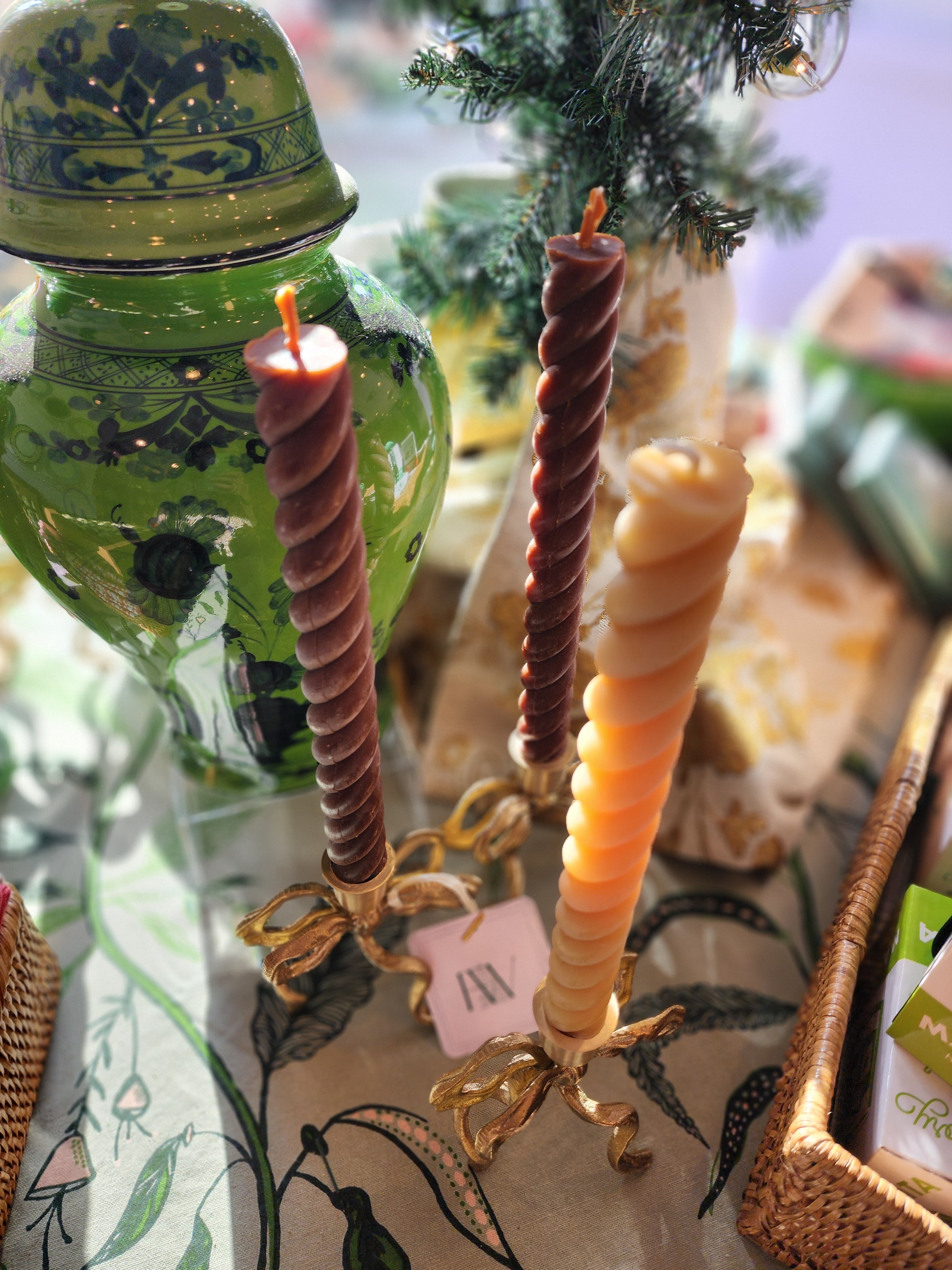 Brass Bow Candle Holder