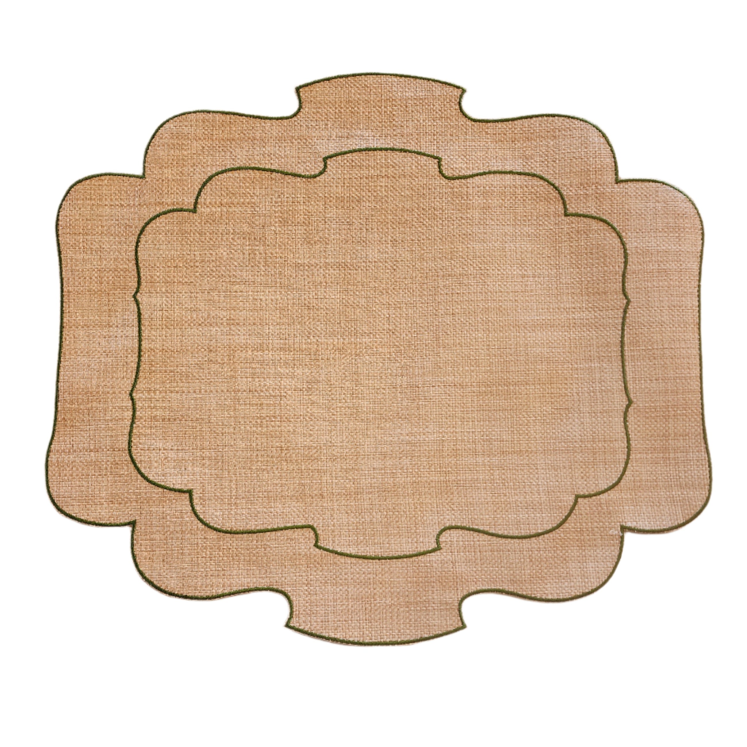 Blake Waxed Raffia Placemat, Green