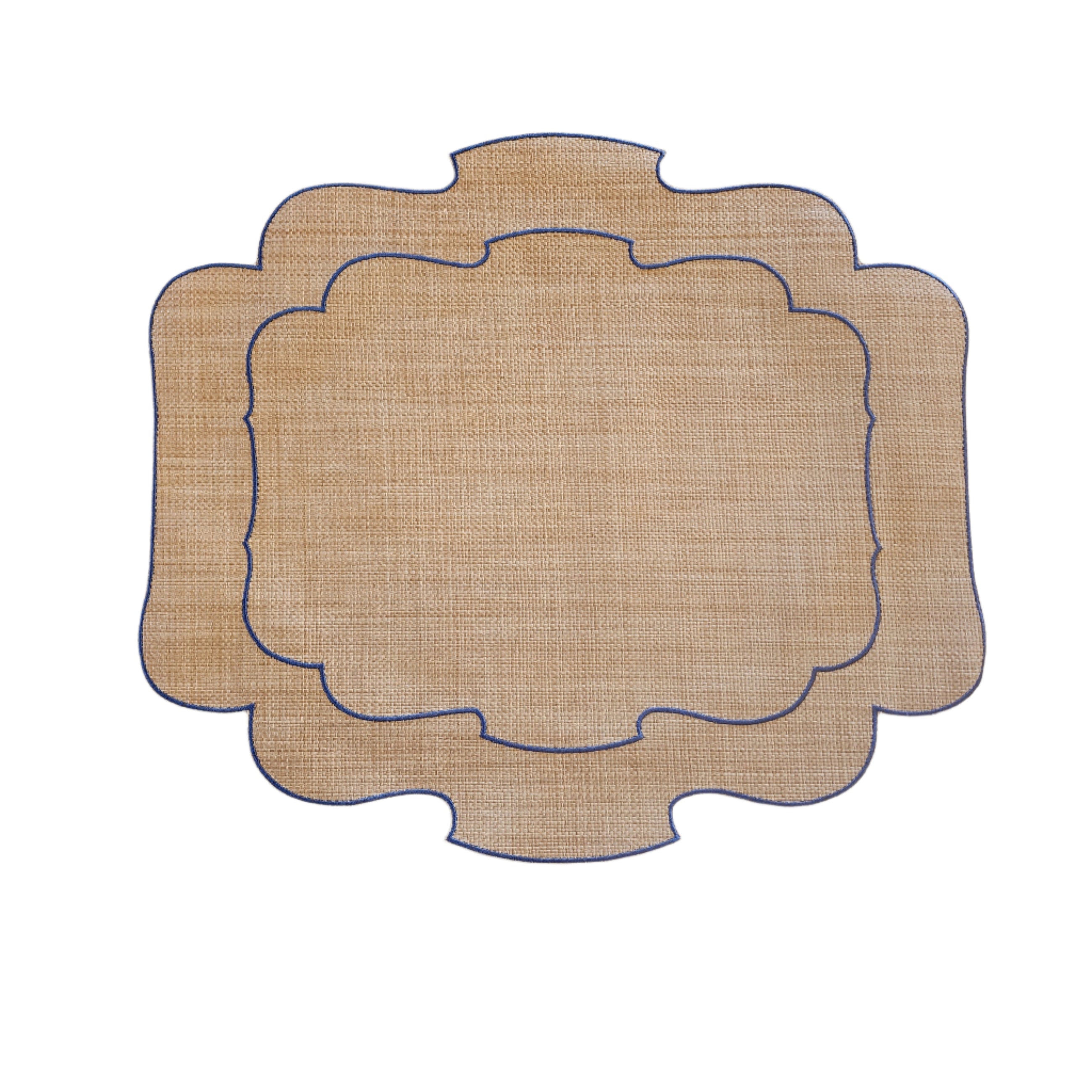 Blake Waxed Raffia Placemat, Denim