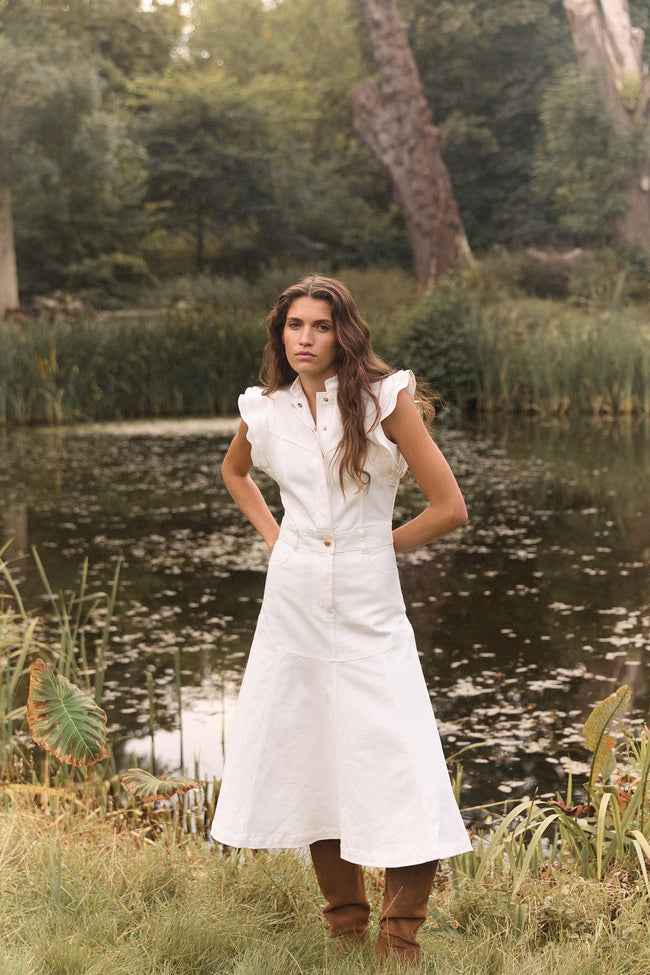 White Denim Dress
