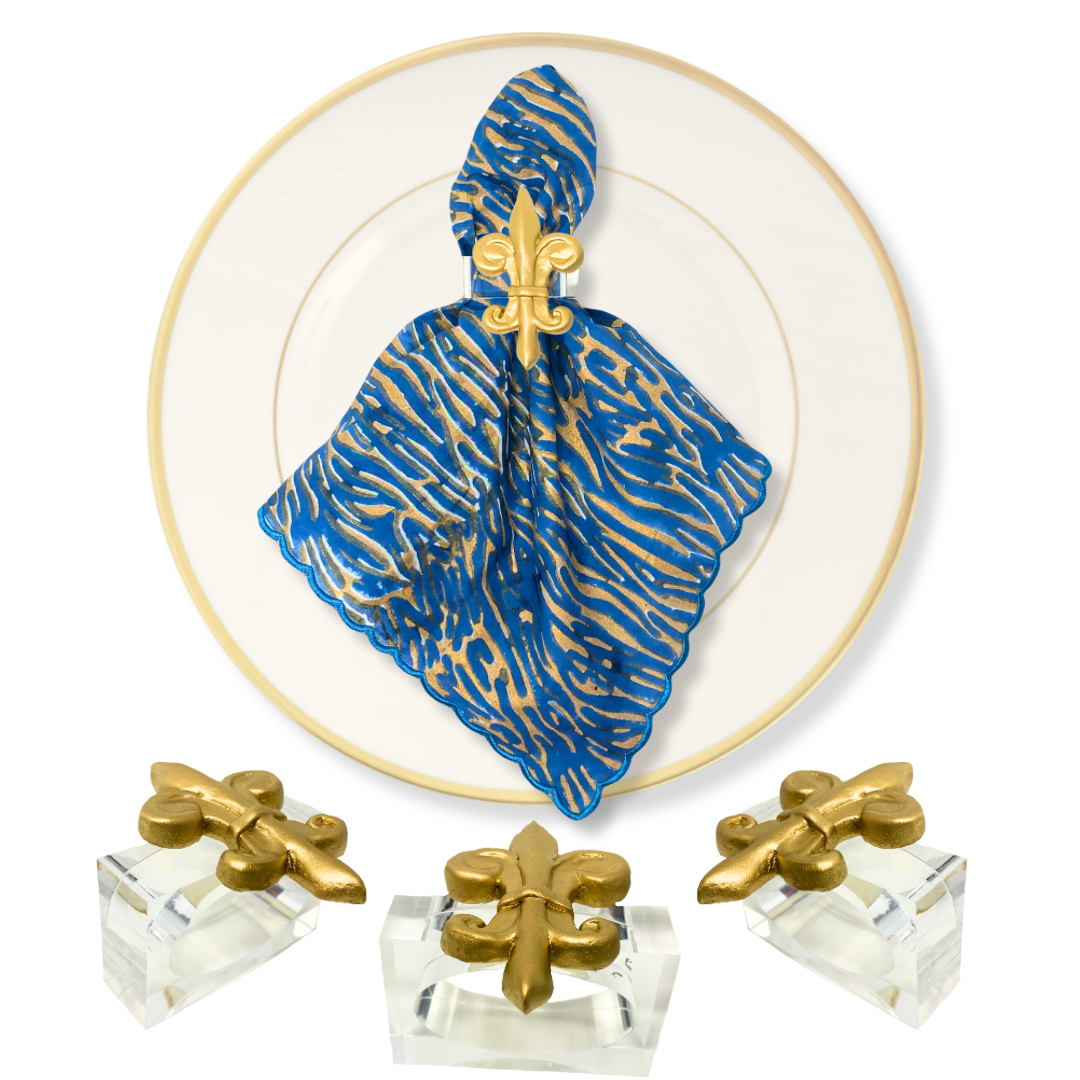 Fleur De Lis Napkin Rings, S/4