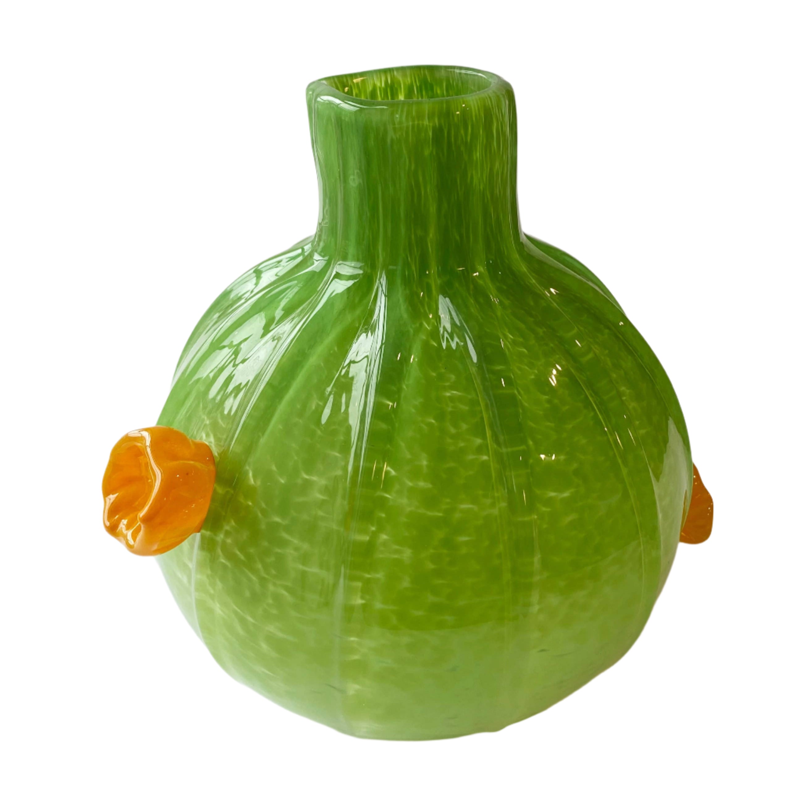 Handblown Cactus Pitcher, Orange