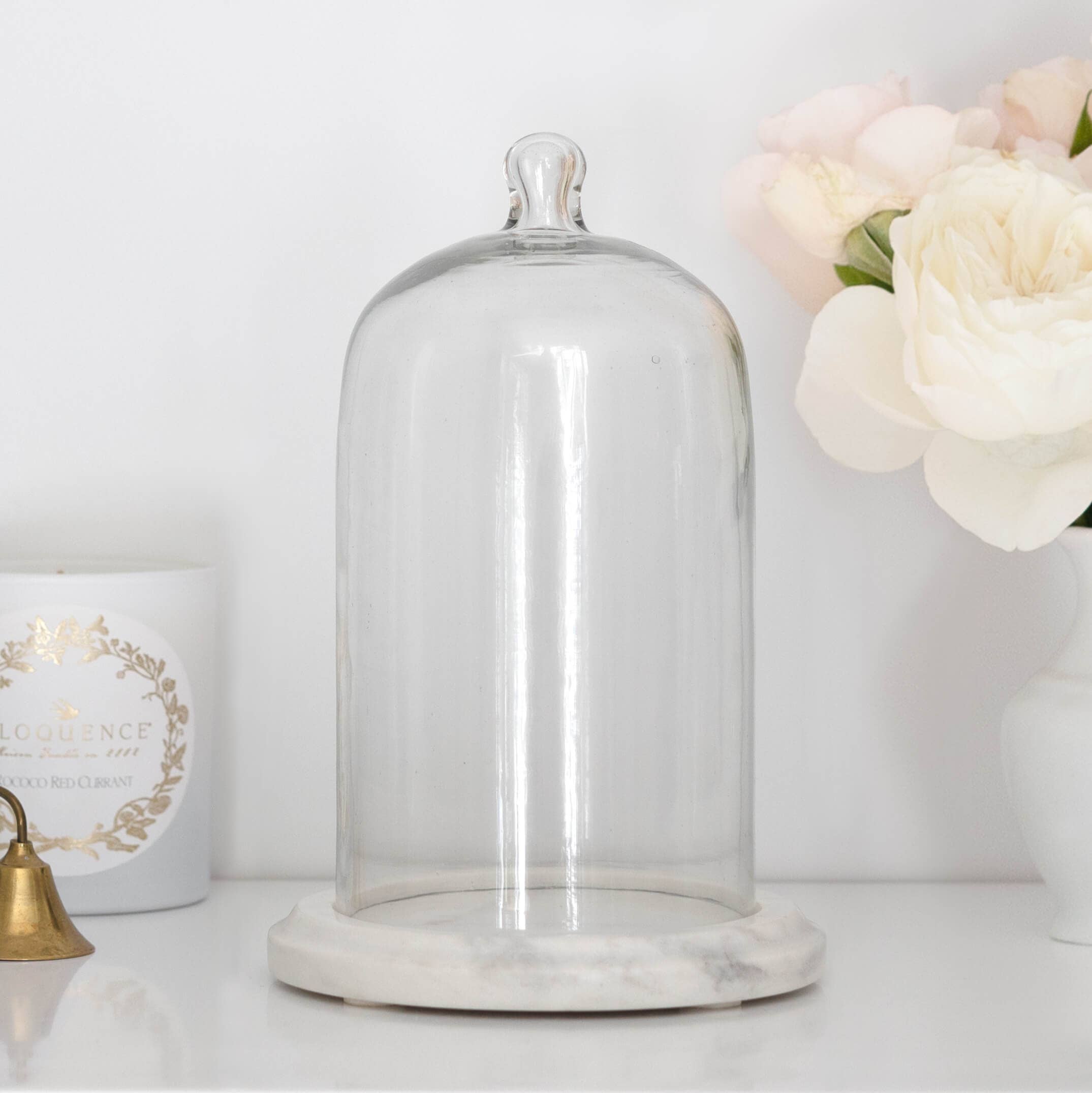 Glass Cloche with Marble Base
