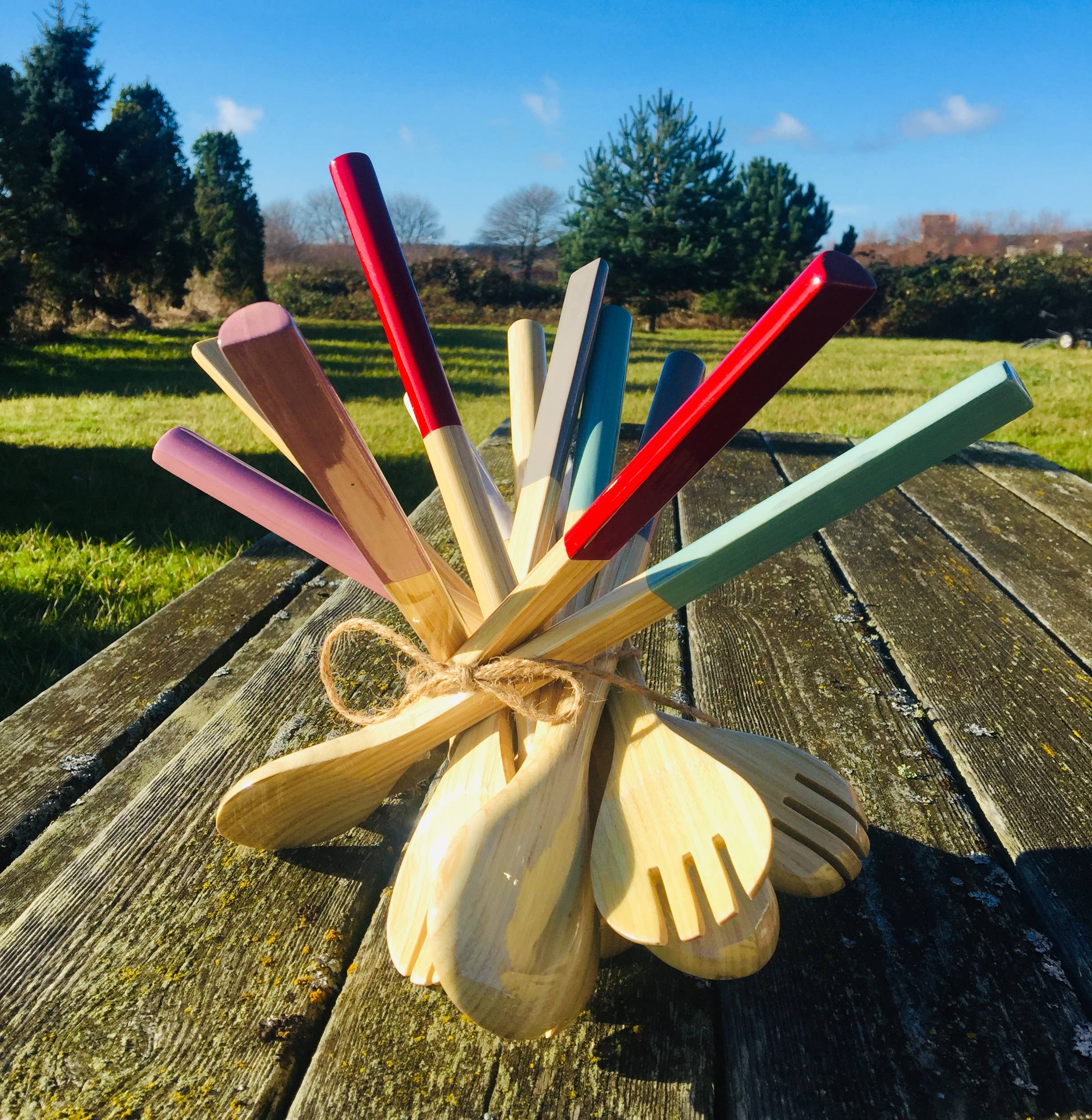 Bamboo 14.7 White Server Set