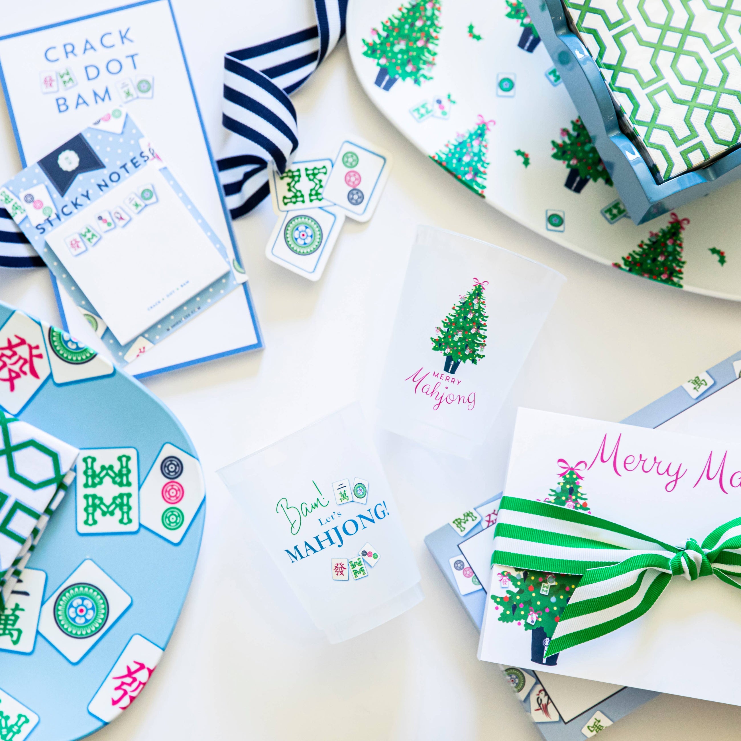 Merry Mahjong Christmas Shatterproof Cups