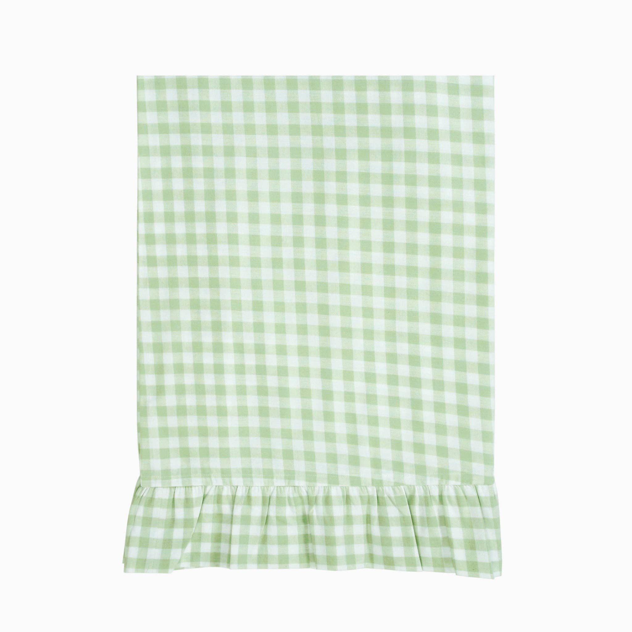 Green Gingham 120" Round Tablecloth