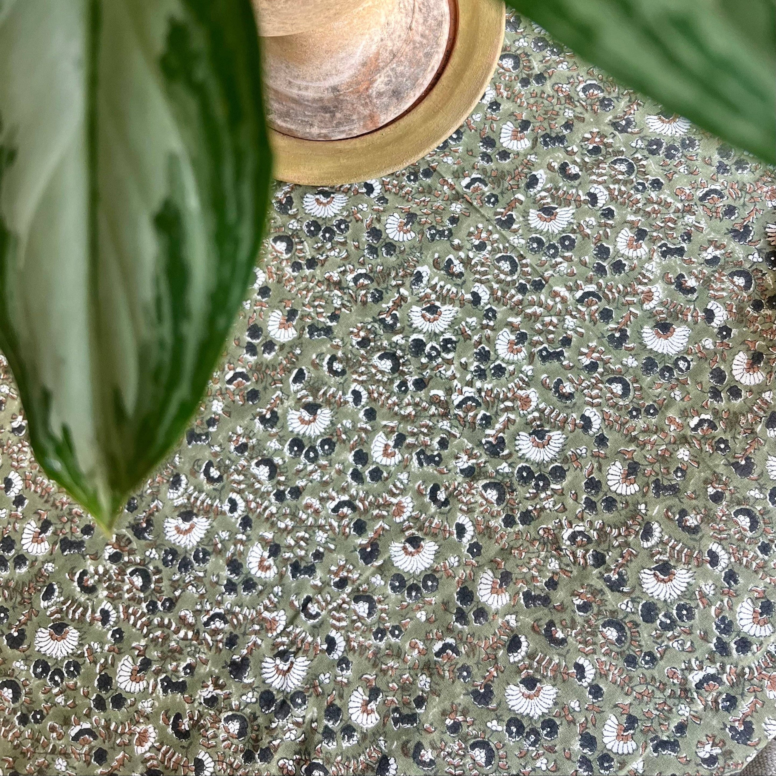 Olive Green Florets 120" Round