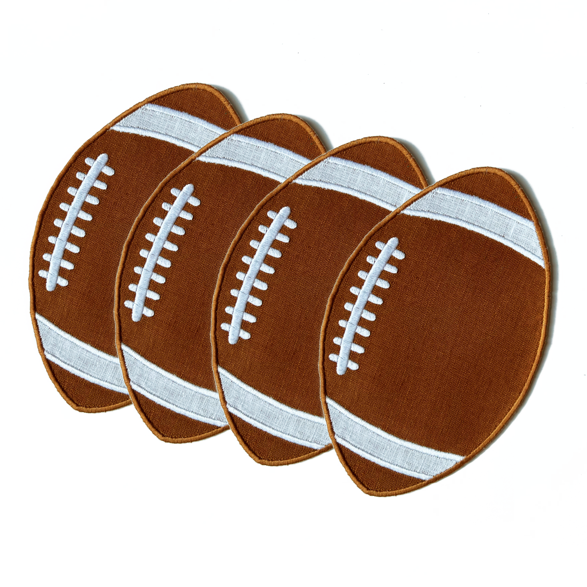 Football Linen Cocktail Napkins, Set of 4