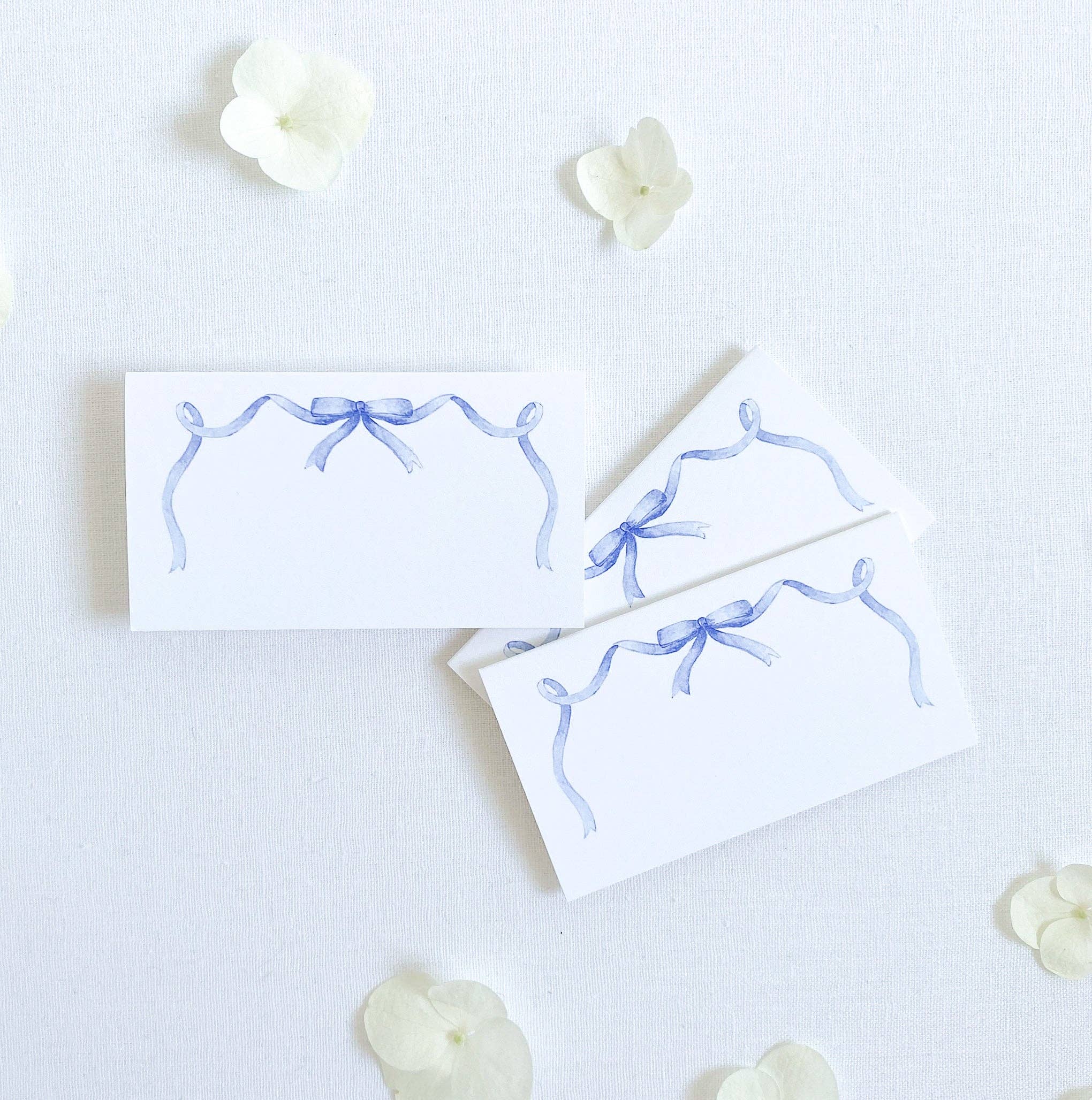 Blue Bow Place Card Set