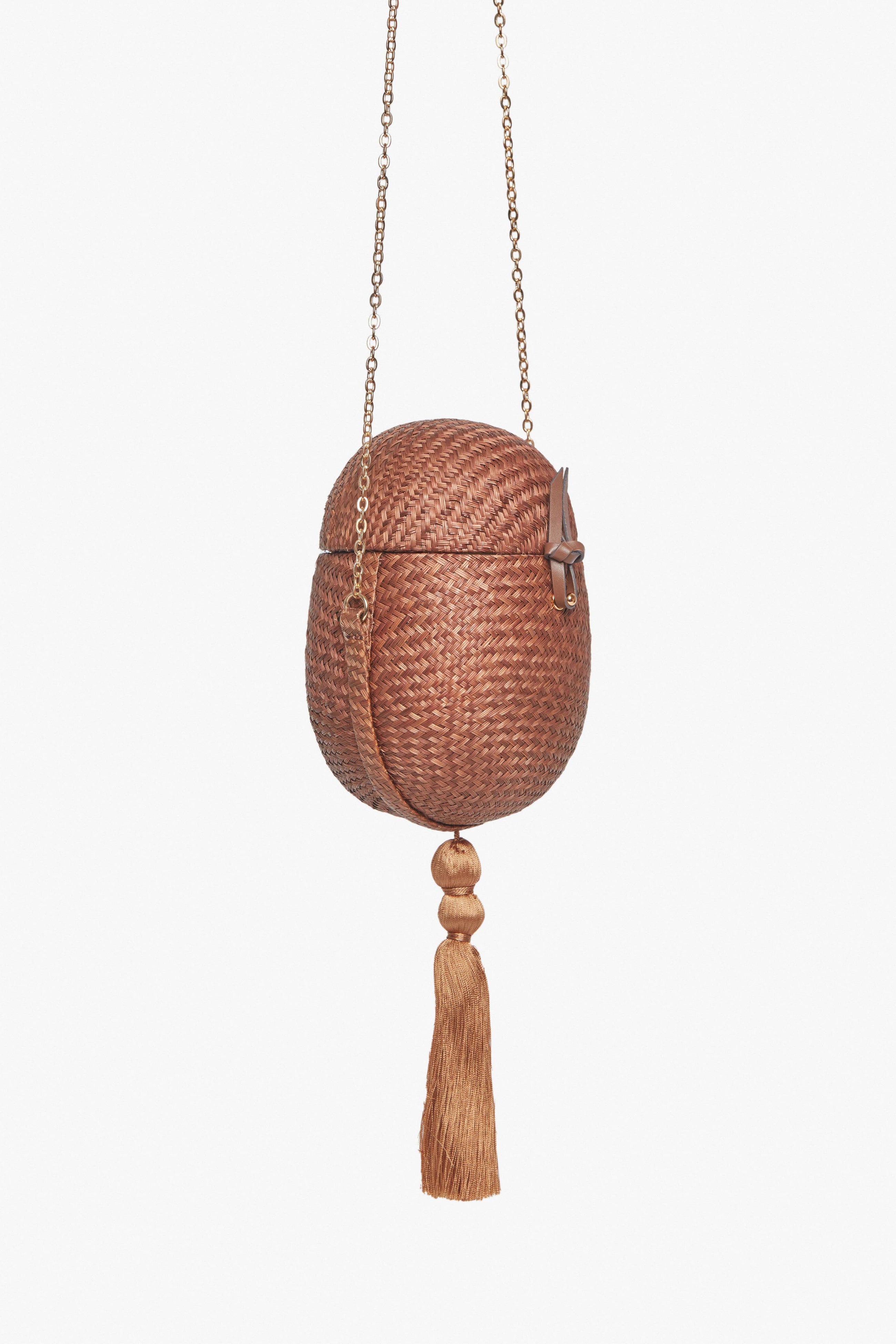 Woven Egg Clutch Bag