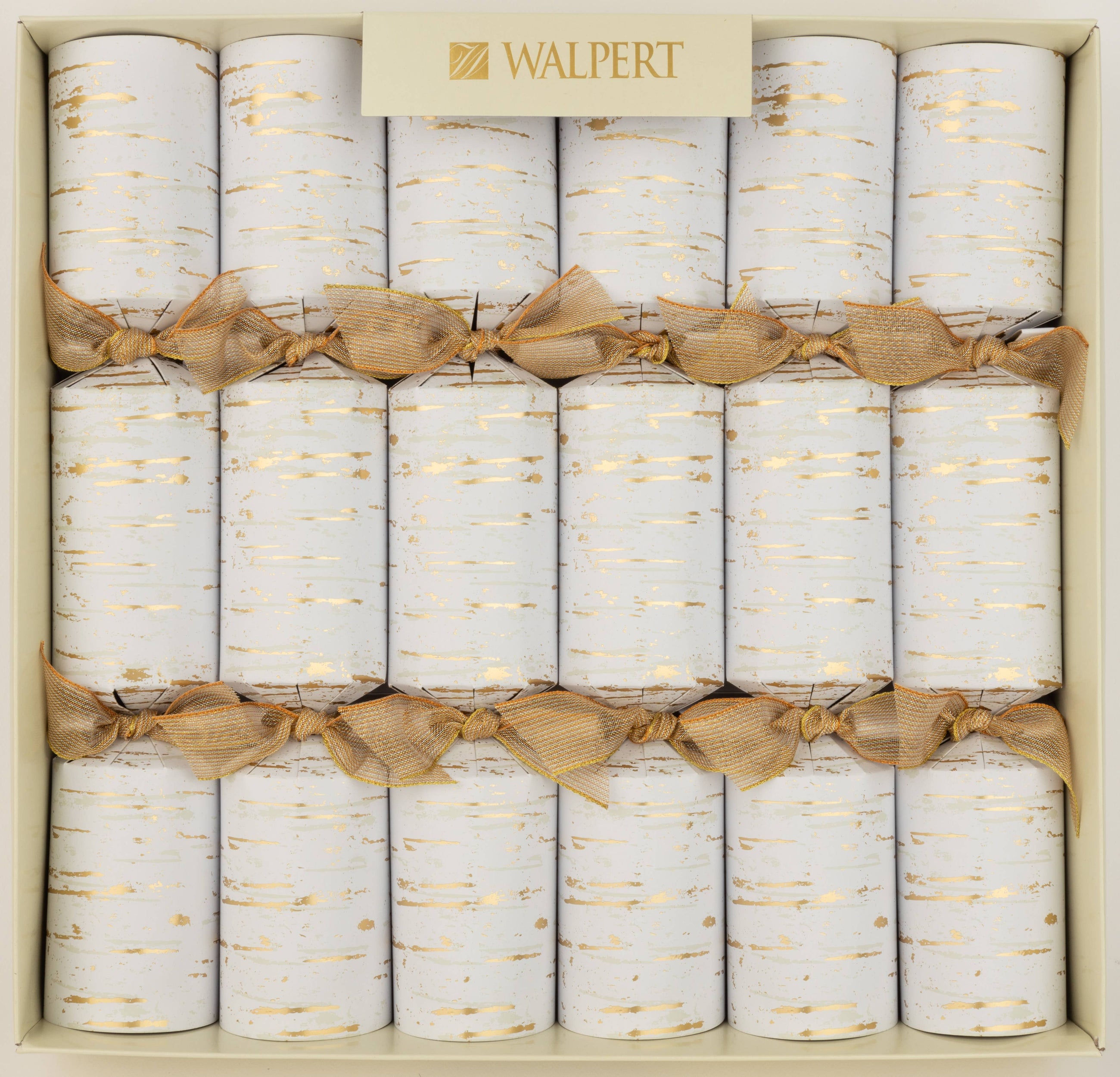 Gold Birch Crackers, Set of 6