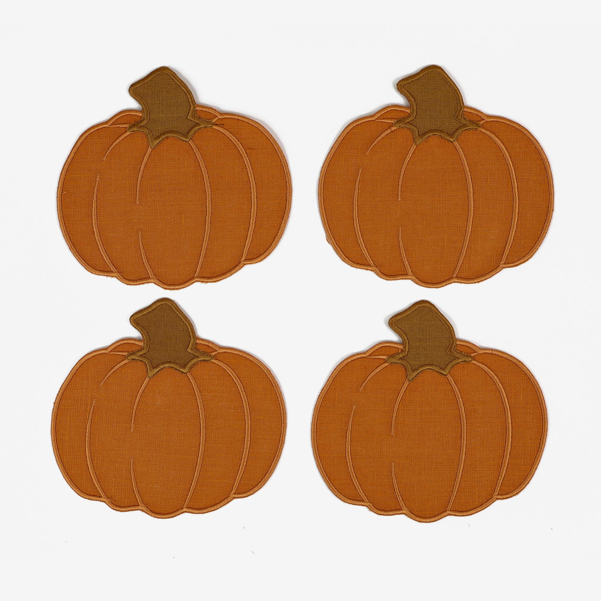 Pumpkin Linen Cocktail Napkins, Set of 4