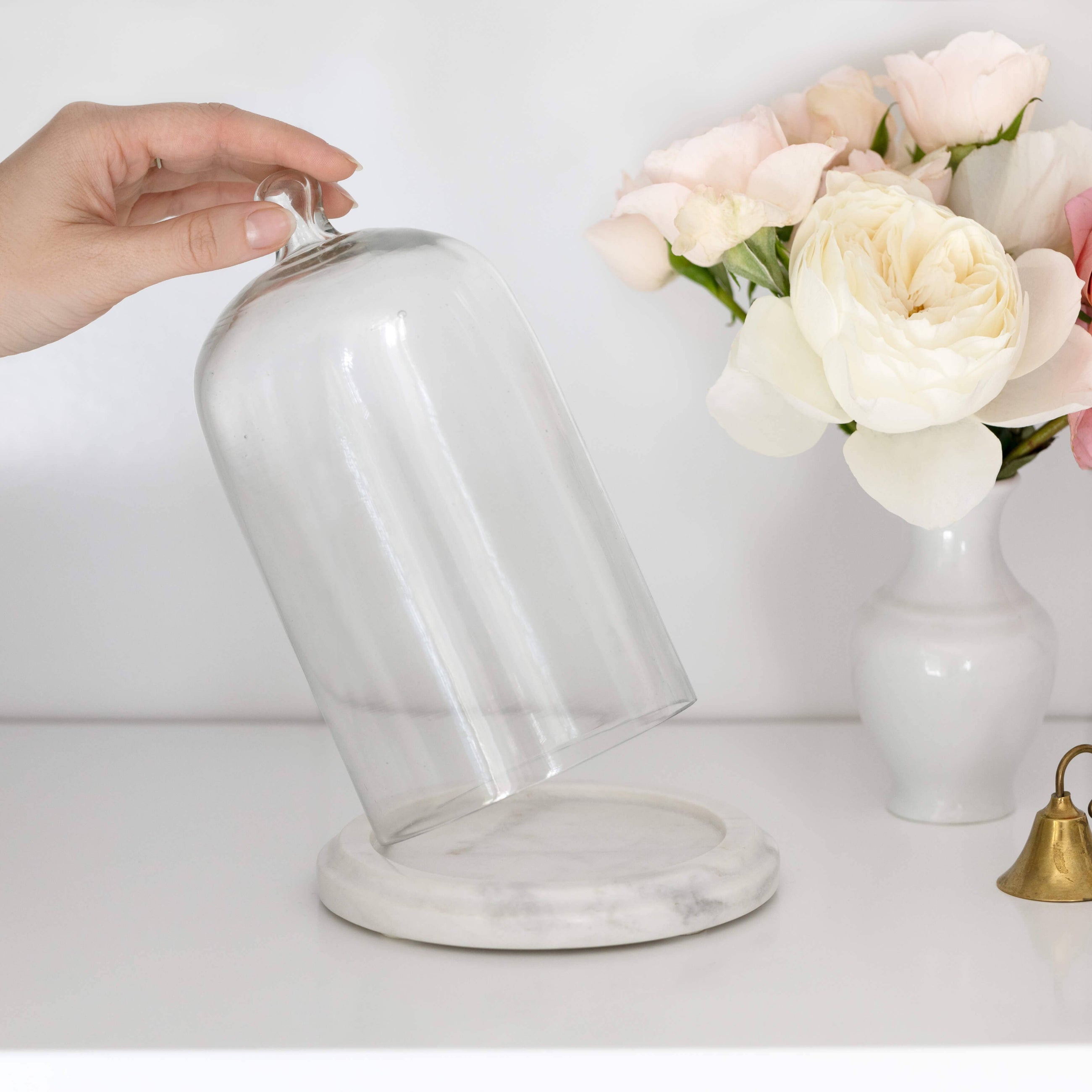 Glass Cloche with Marble Base