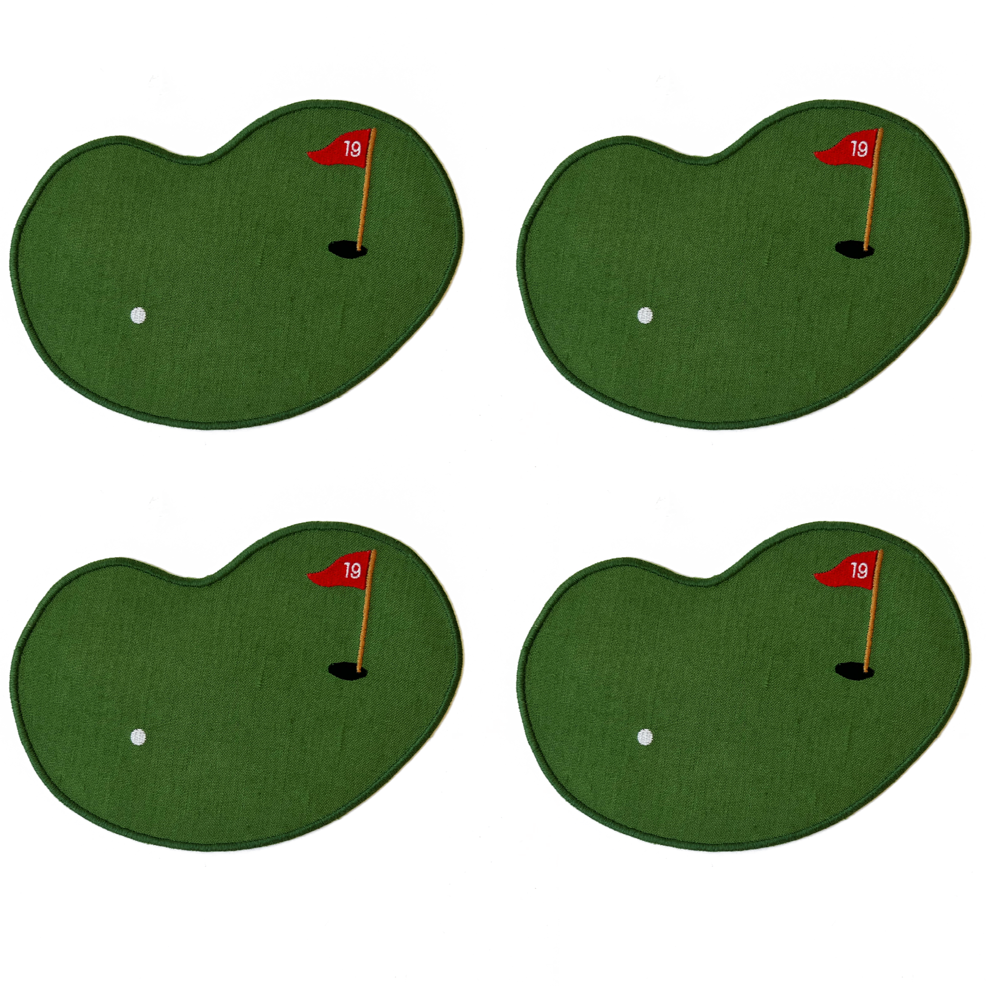 Golf Linen Cocktail Napkins, Set of 4