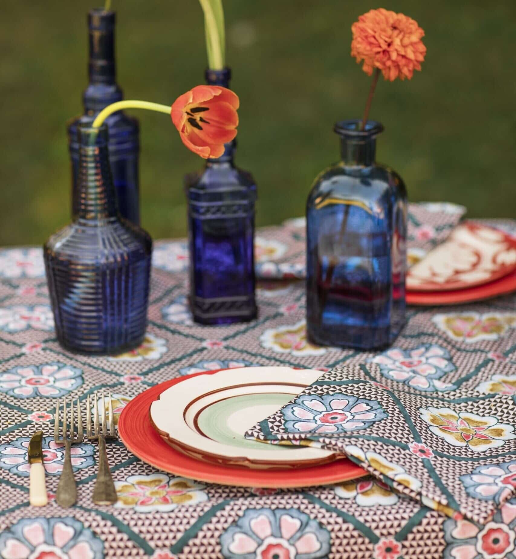 Teal Rombos Napkin