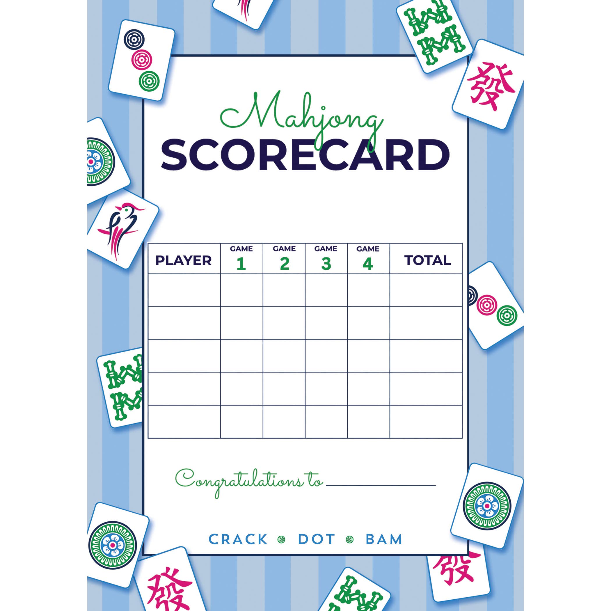 Mahjong Scorecard Notepad