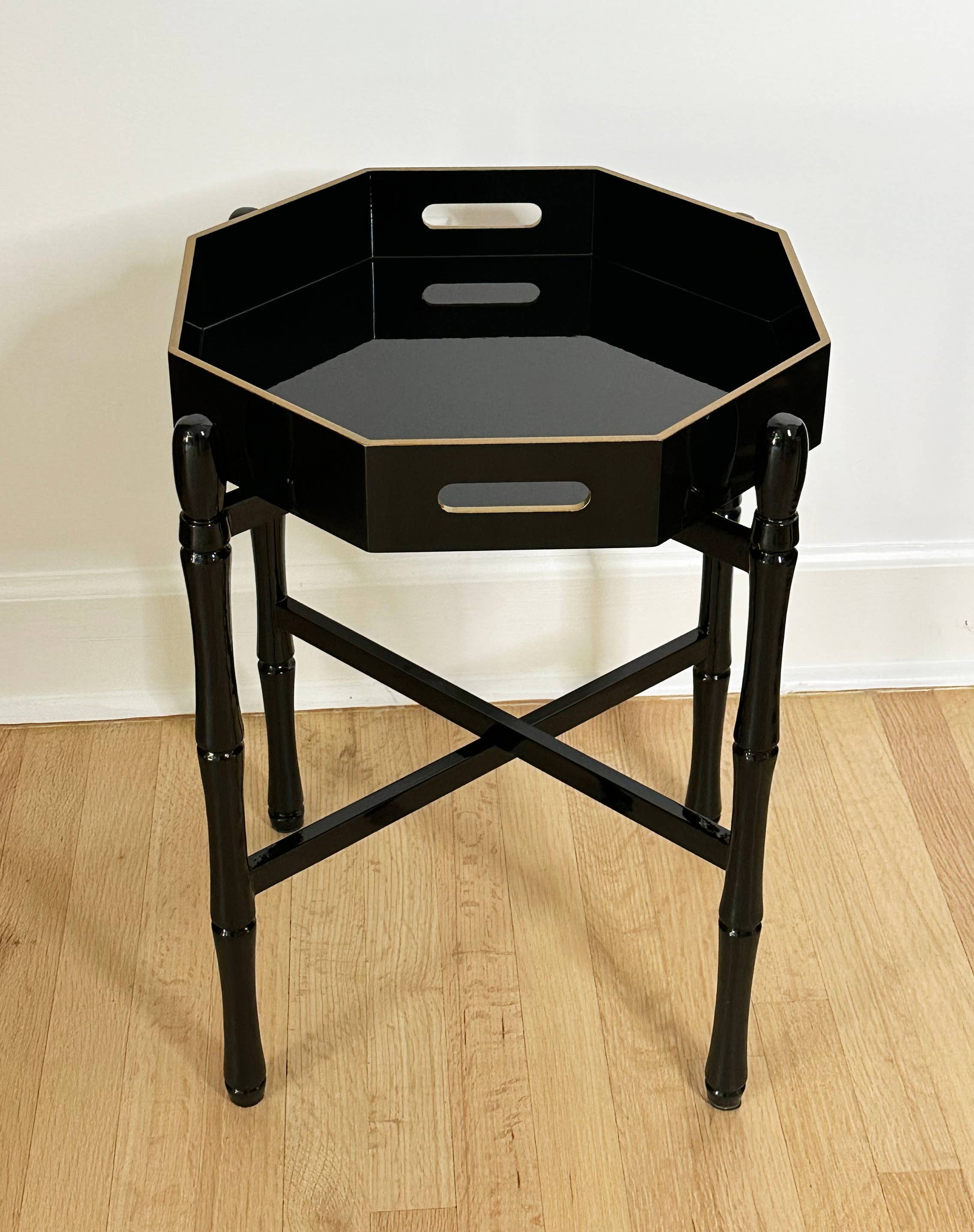 Black Octagonal Lacquer Tray Table