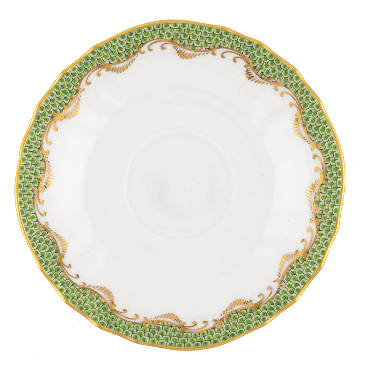 Herend Fish Scale Evergreen Canton Saucer