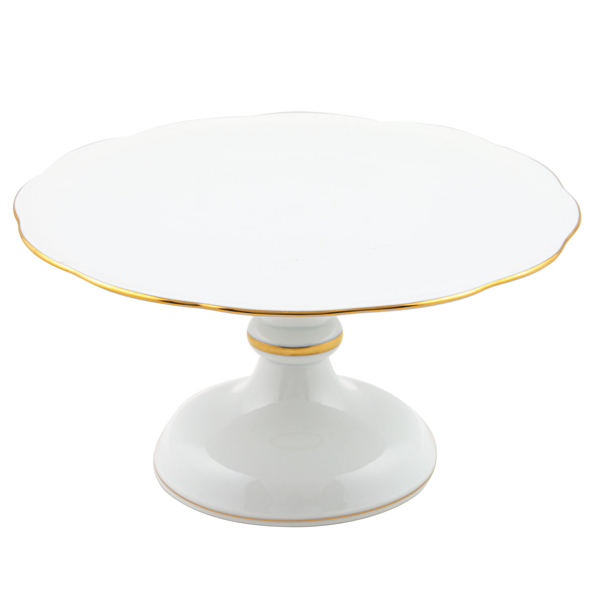 Herend Golden Edge Footed Cake Plate, 10.5D