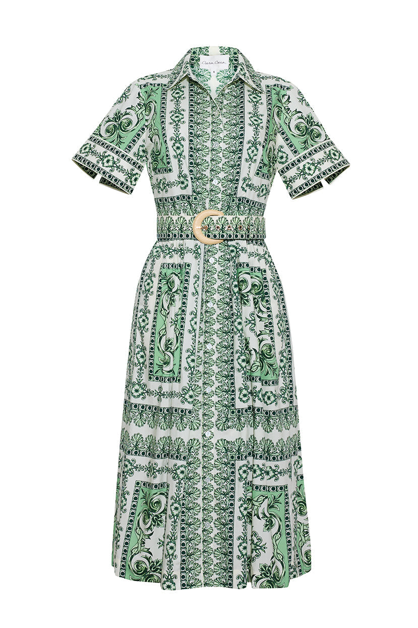 cara cara green and white dress Cara Cara Octavia Dress, Fauna Floral