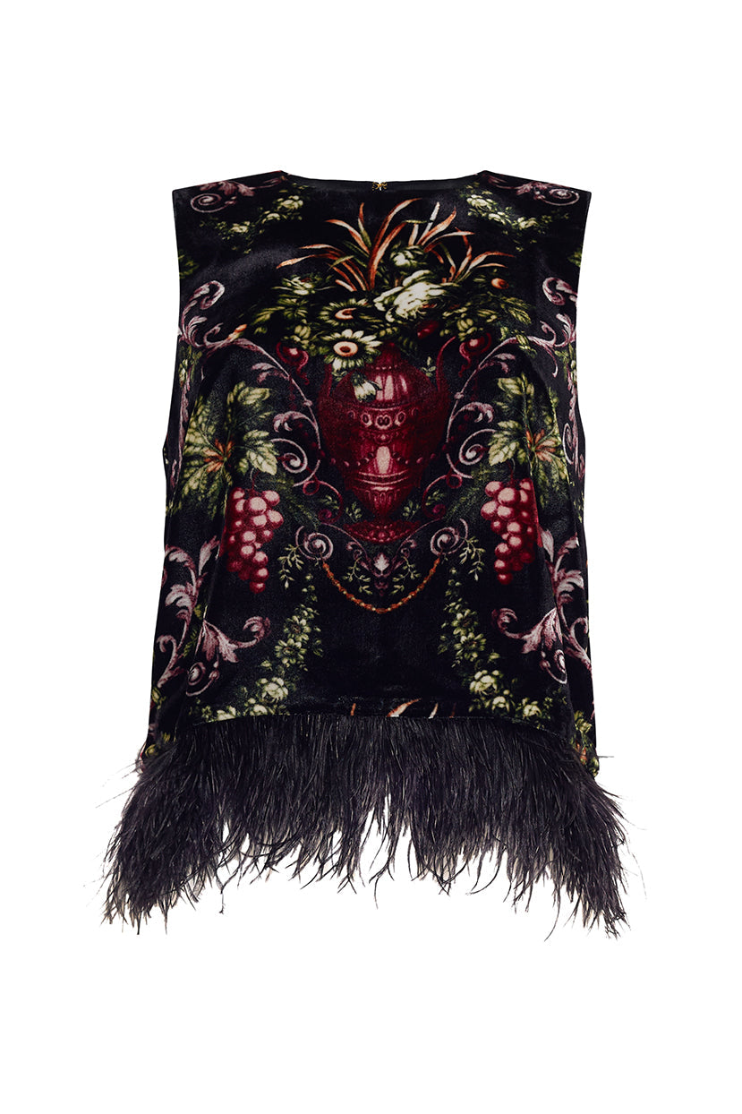 Cara Cara Noah Top, Black Fleur | Fox & Willow