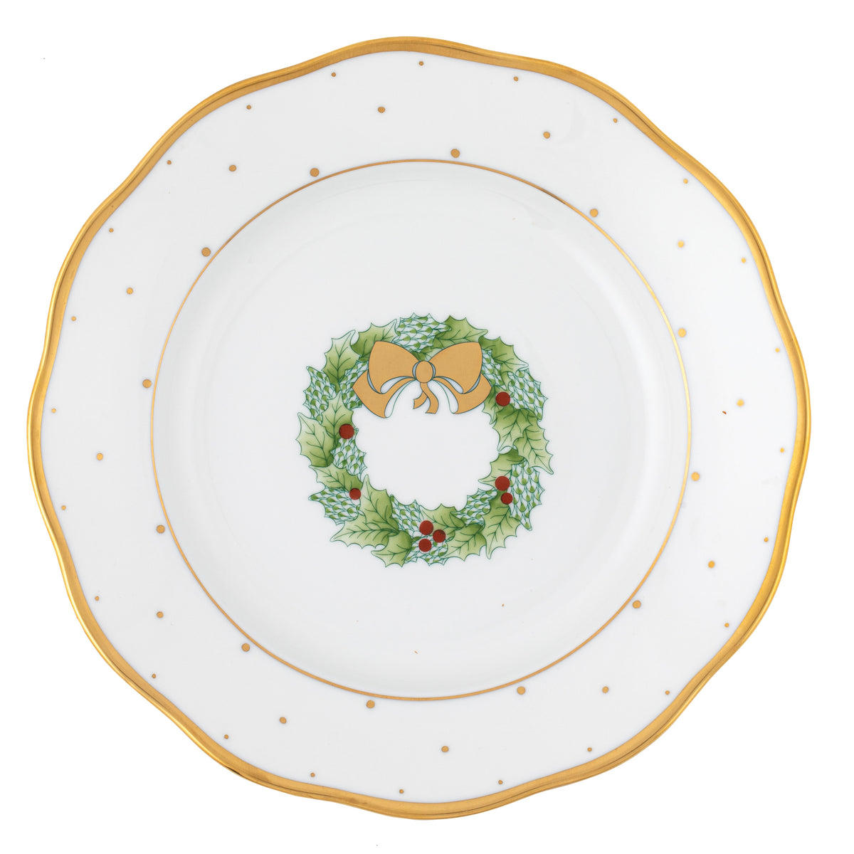 Herend Dessert Plate-Wreath, 8.25D