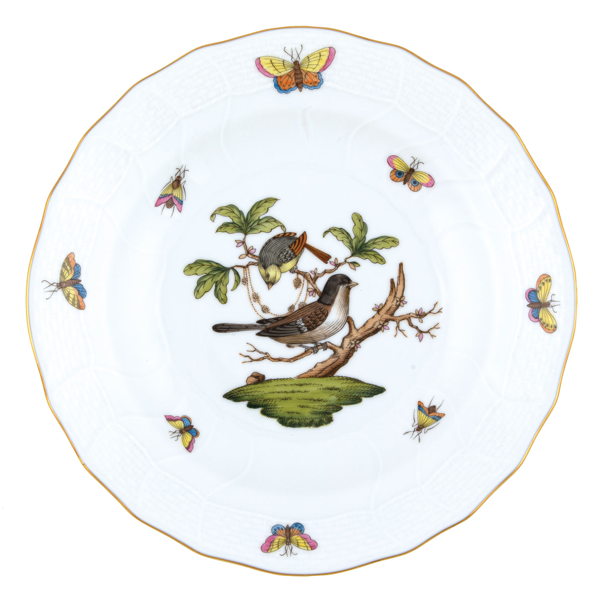 Herend Rothschild Bird Motif 01 Dessert Plate, 8.25D