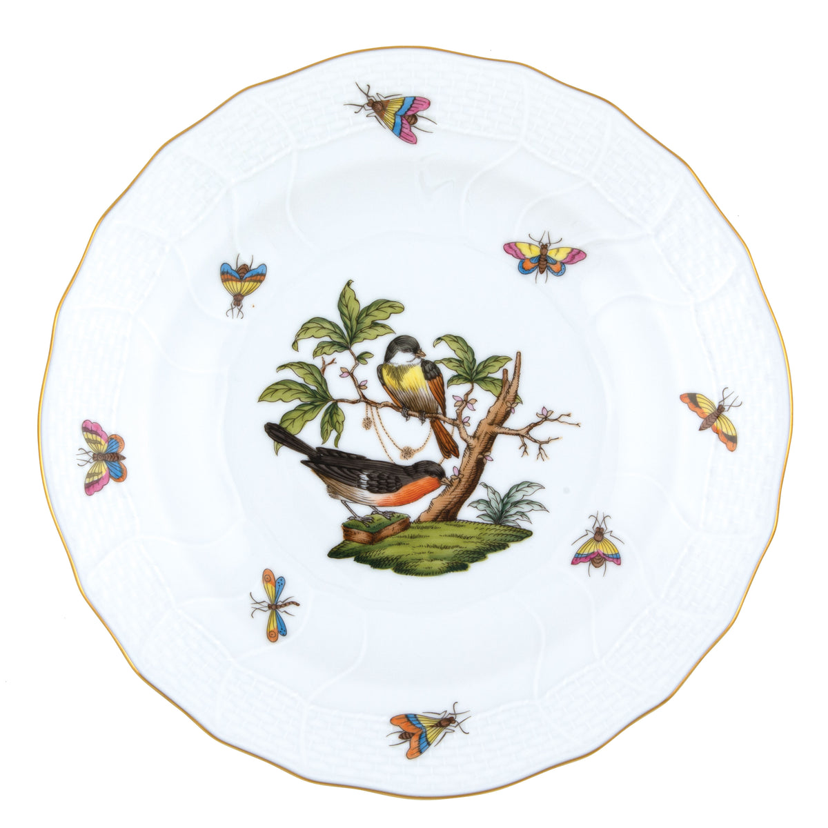 Herend Rothschild Bird Motif 02 Dessert Plate, 8.25D