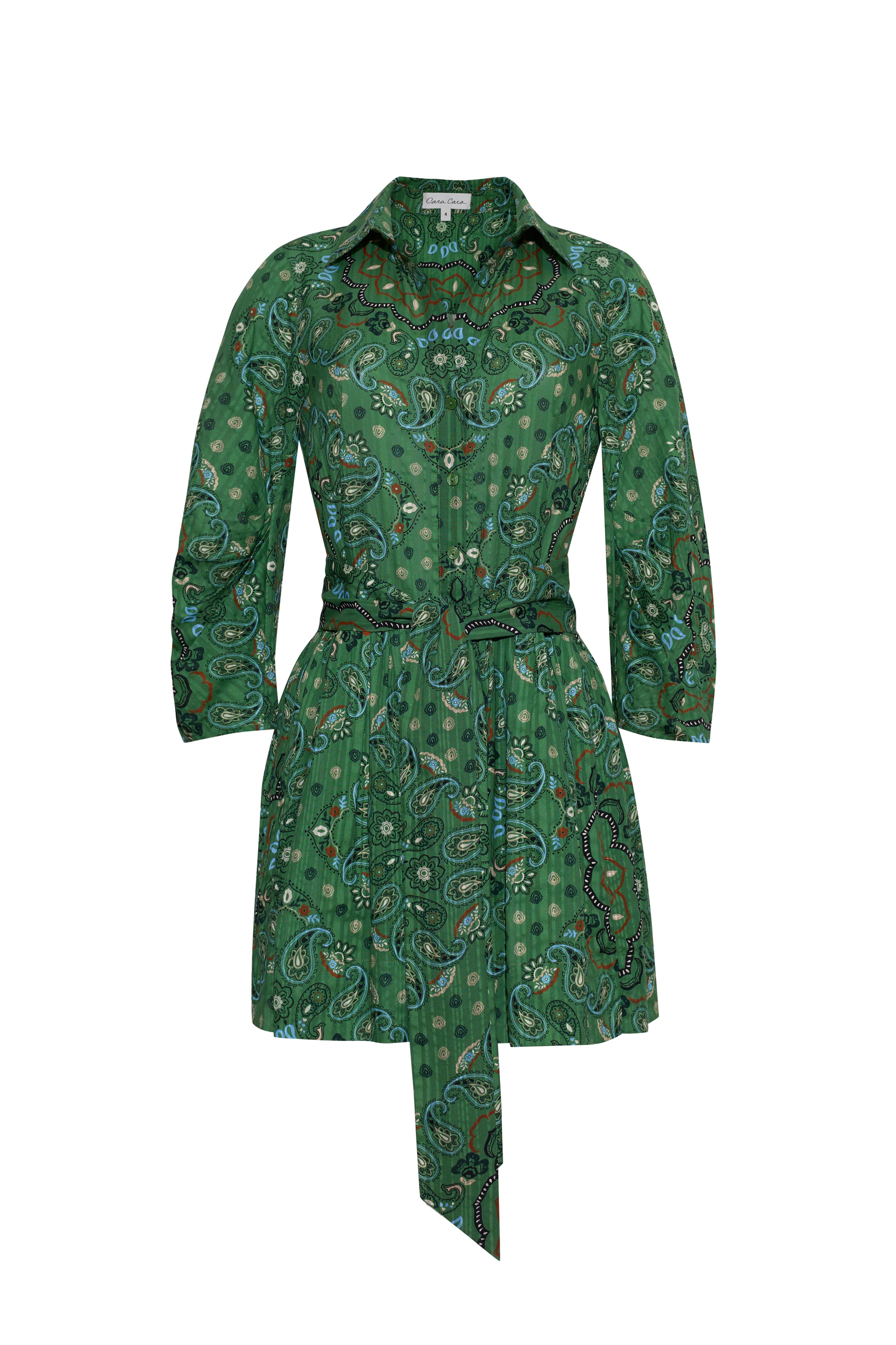 Raya Mini Dress, Bandana Green by Cara Cara