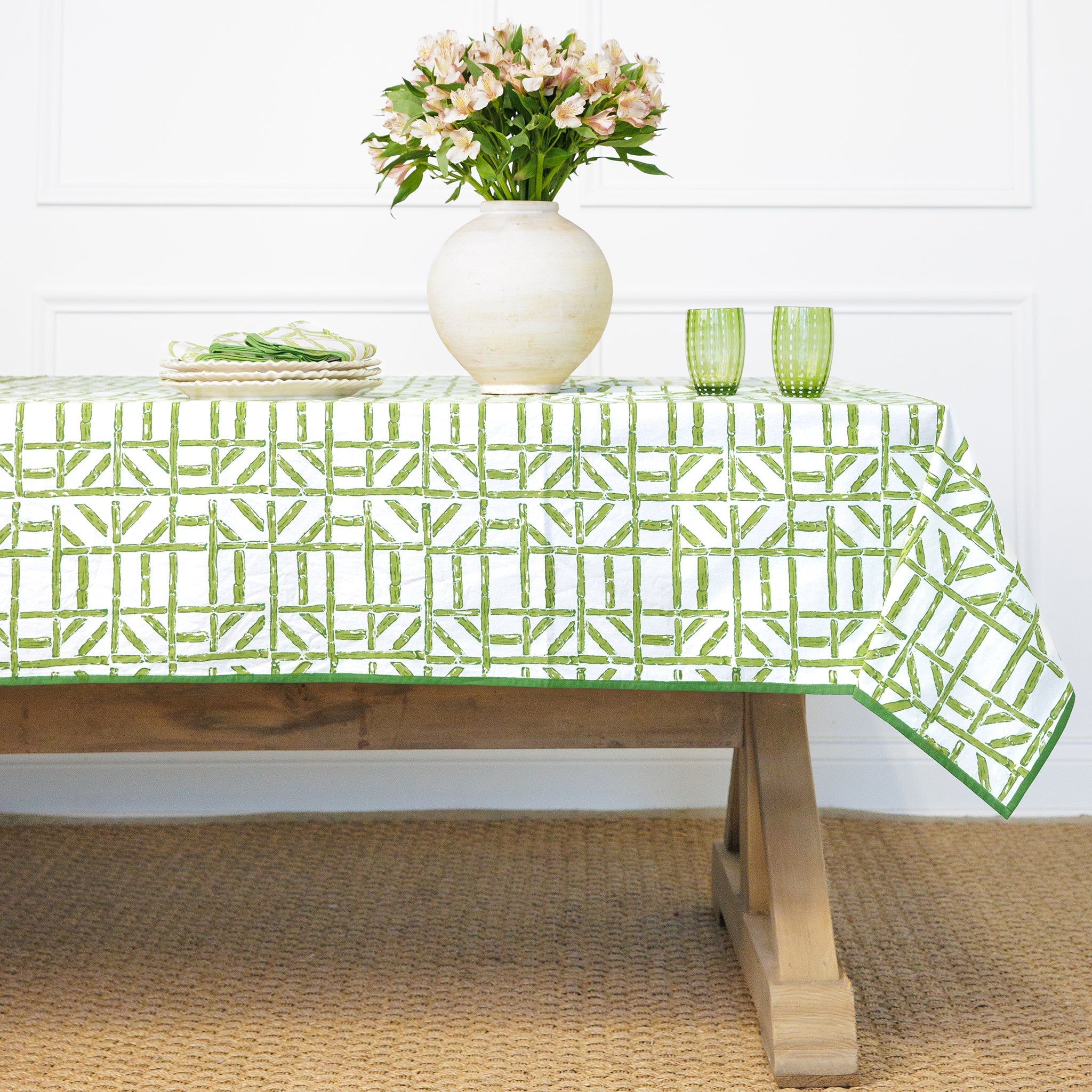 Green Bamboo Tablecloth