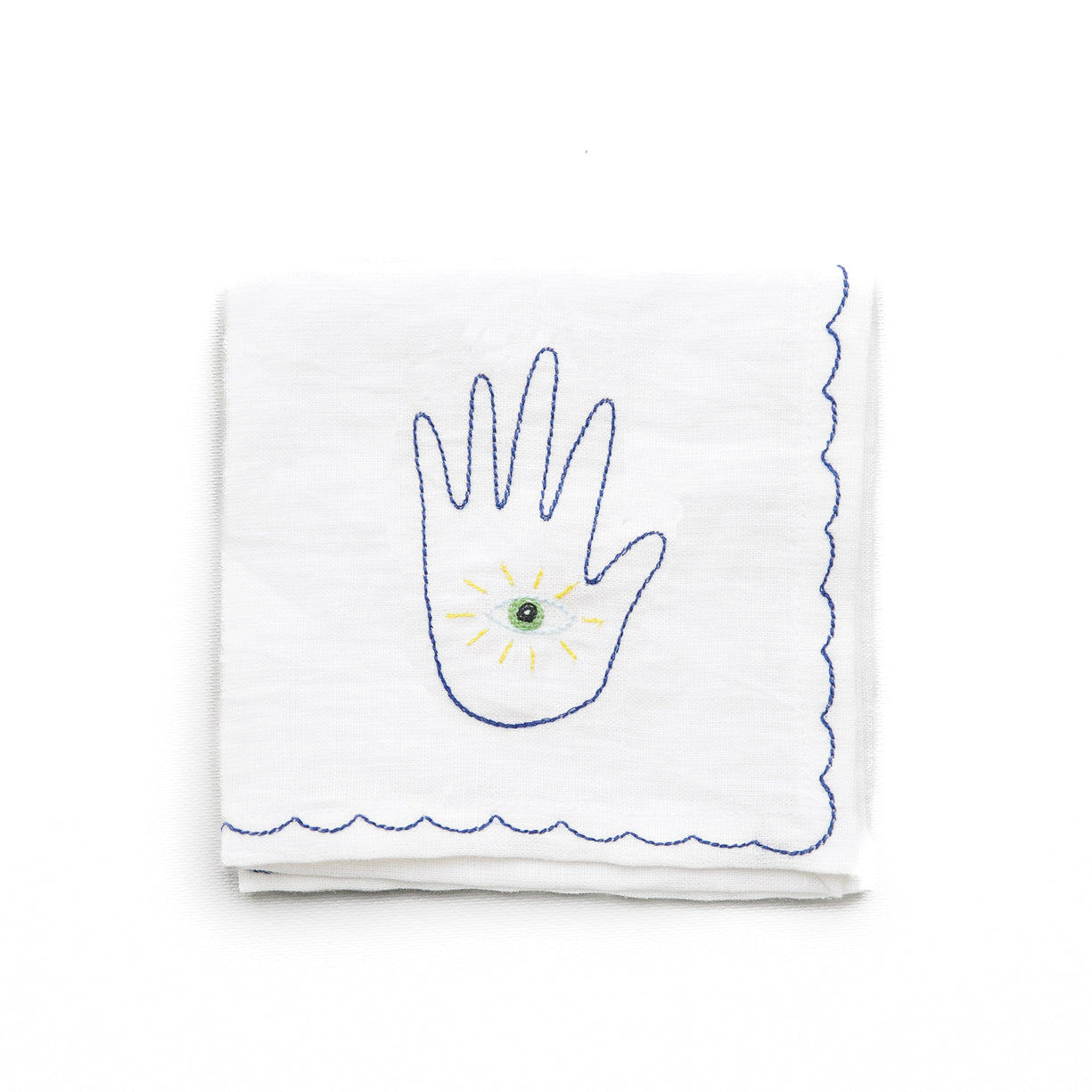 Lucky Charm Embroidered Linen Cocktail Napkins