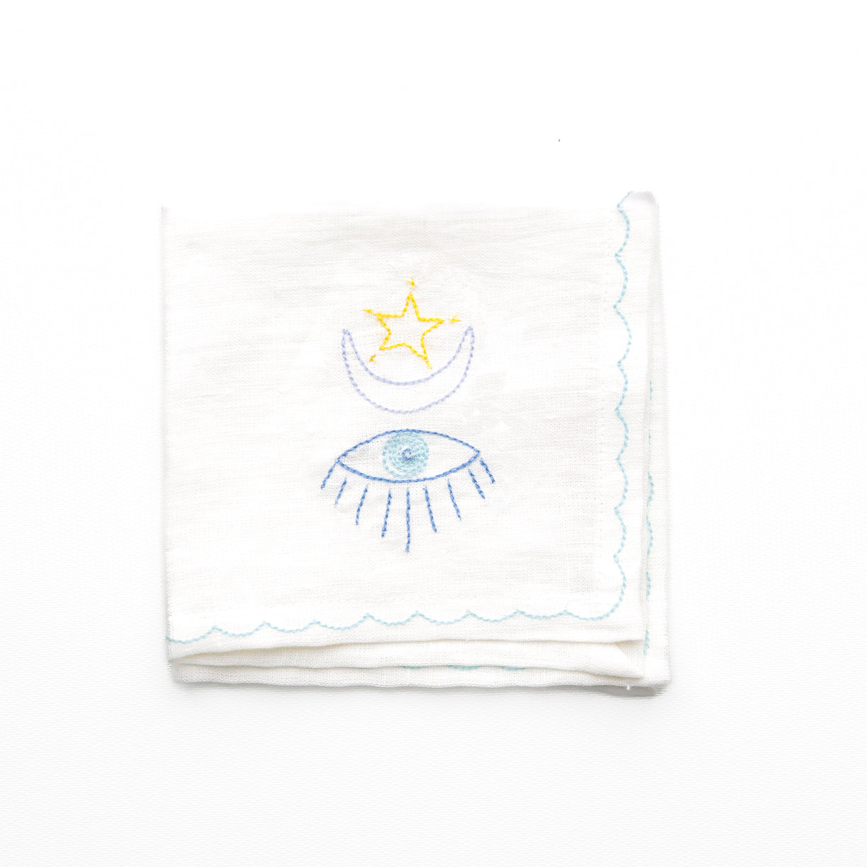 Lucky Charm Embroidered Linen Cocktail Napkins
