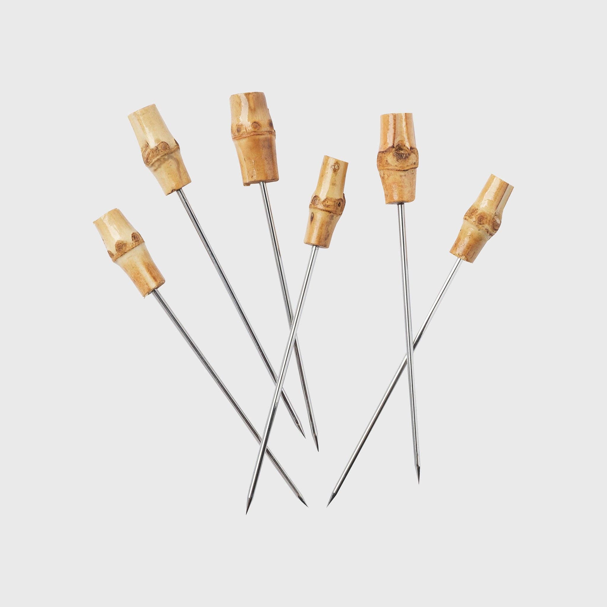 Set 6 Natural Bamboo Cocktail Picks