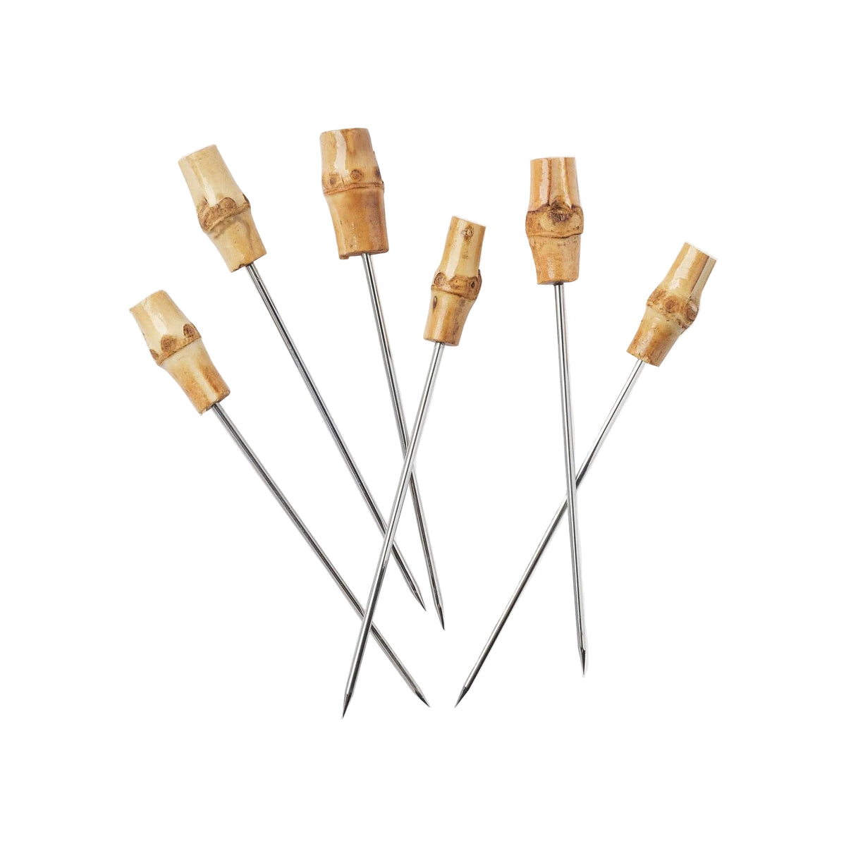 Set 6 Natural Bamboo Cocktail Picks