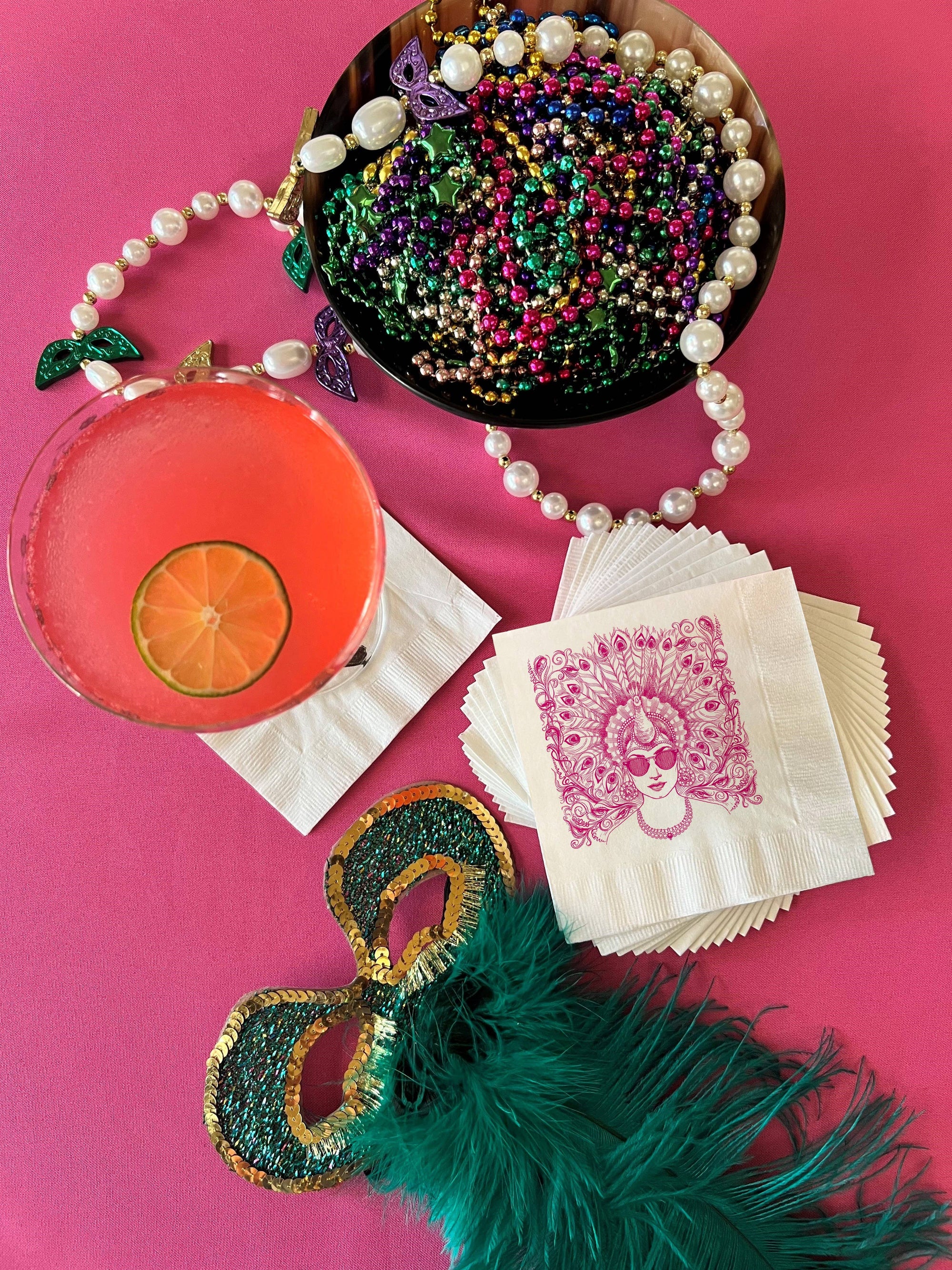Peacock Madam Cocktail Napkins