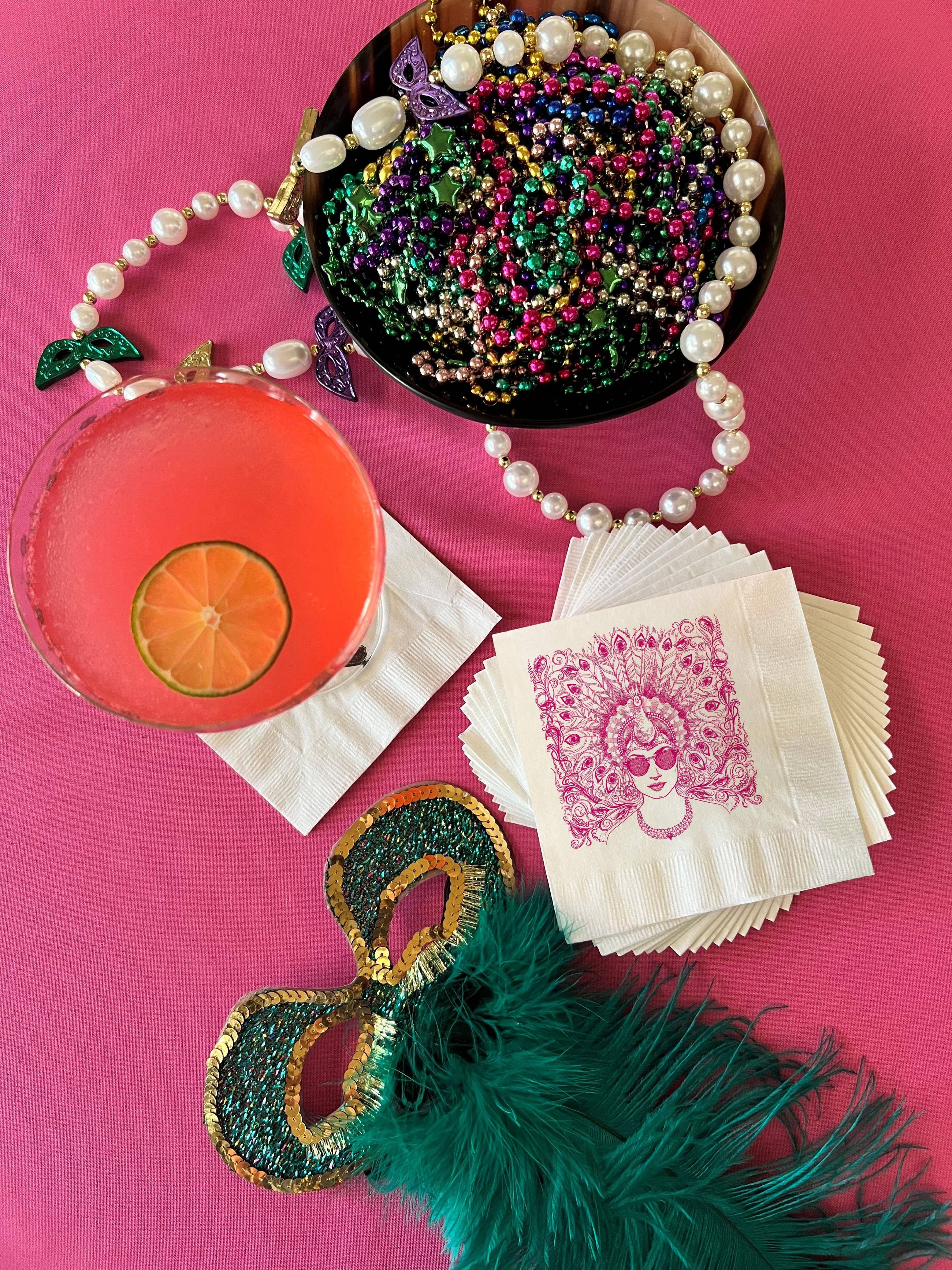 Peacock Madam Cocktail Napkins