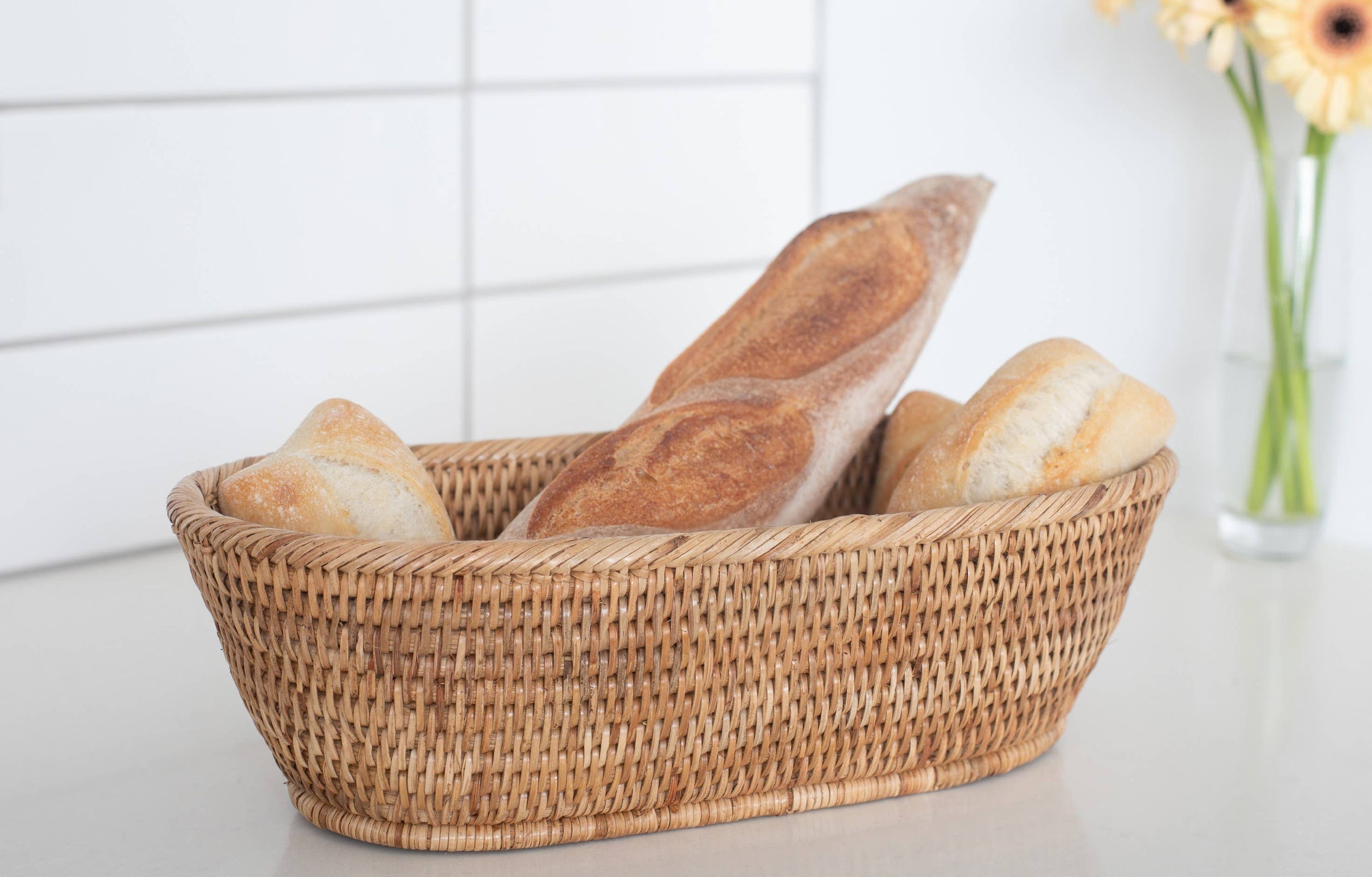 Rattan Oval Bread Basket