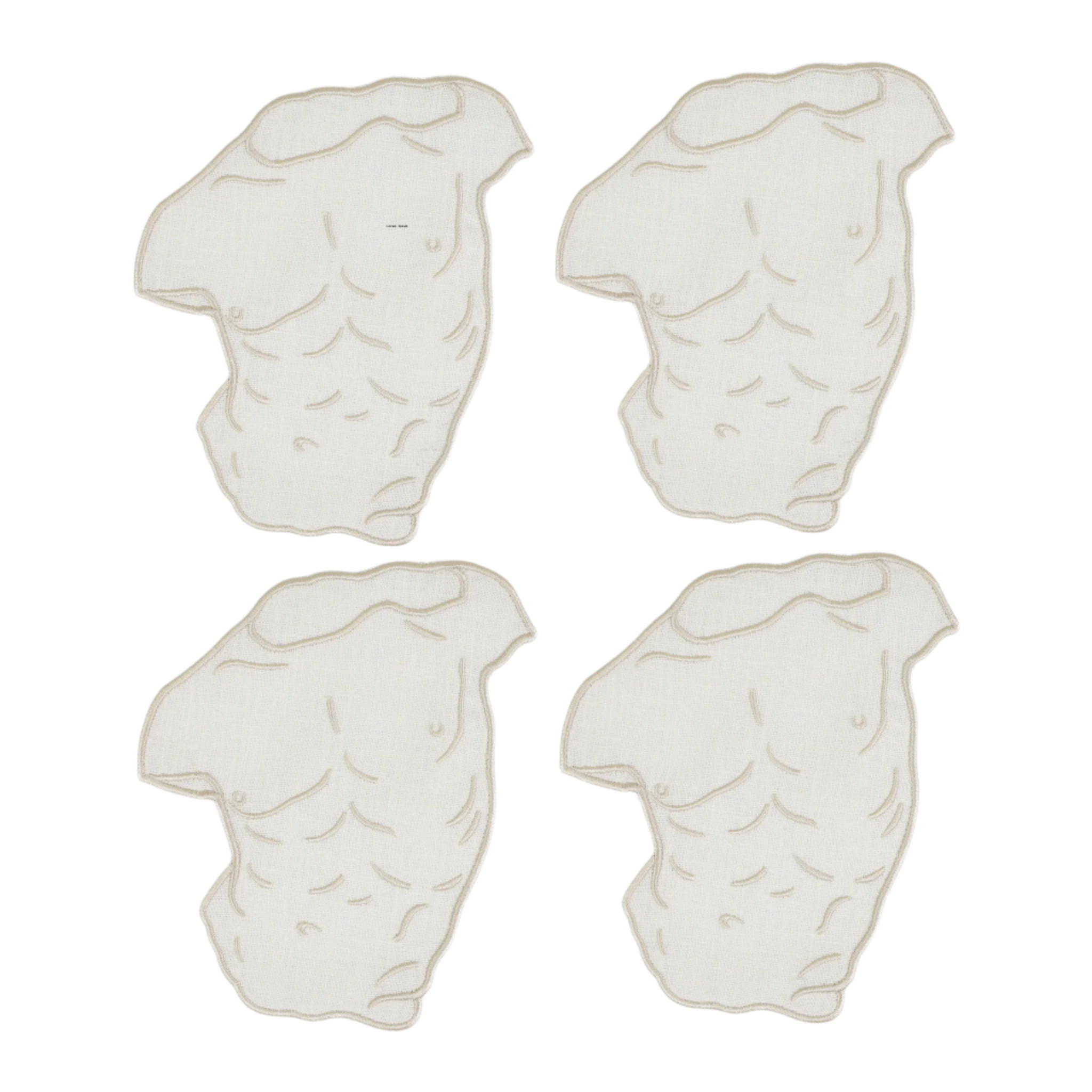 Greek Sculpture Linen Cocktail Napkins, Set of 4