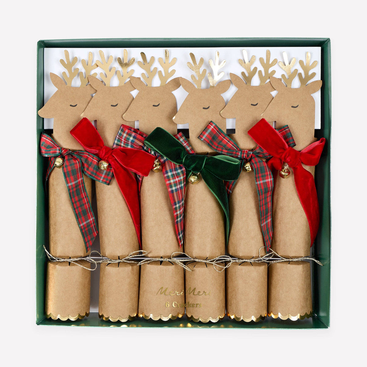 Tartan & Velvet Bow Reindeer Crackers