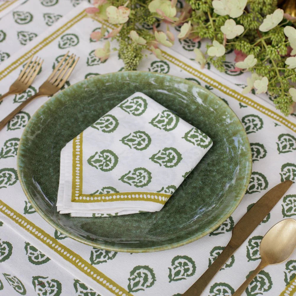 India Hicks Carnation Napkins, Hunter Green