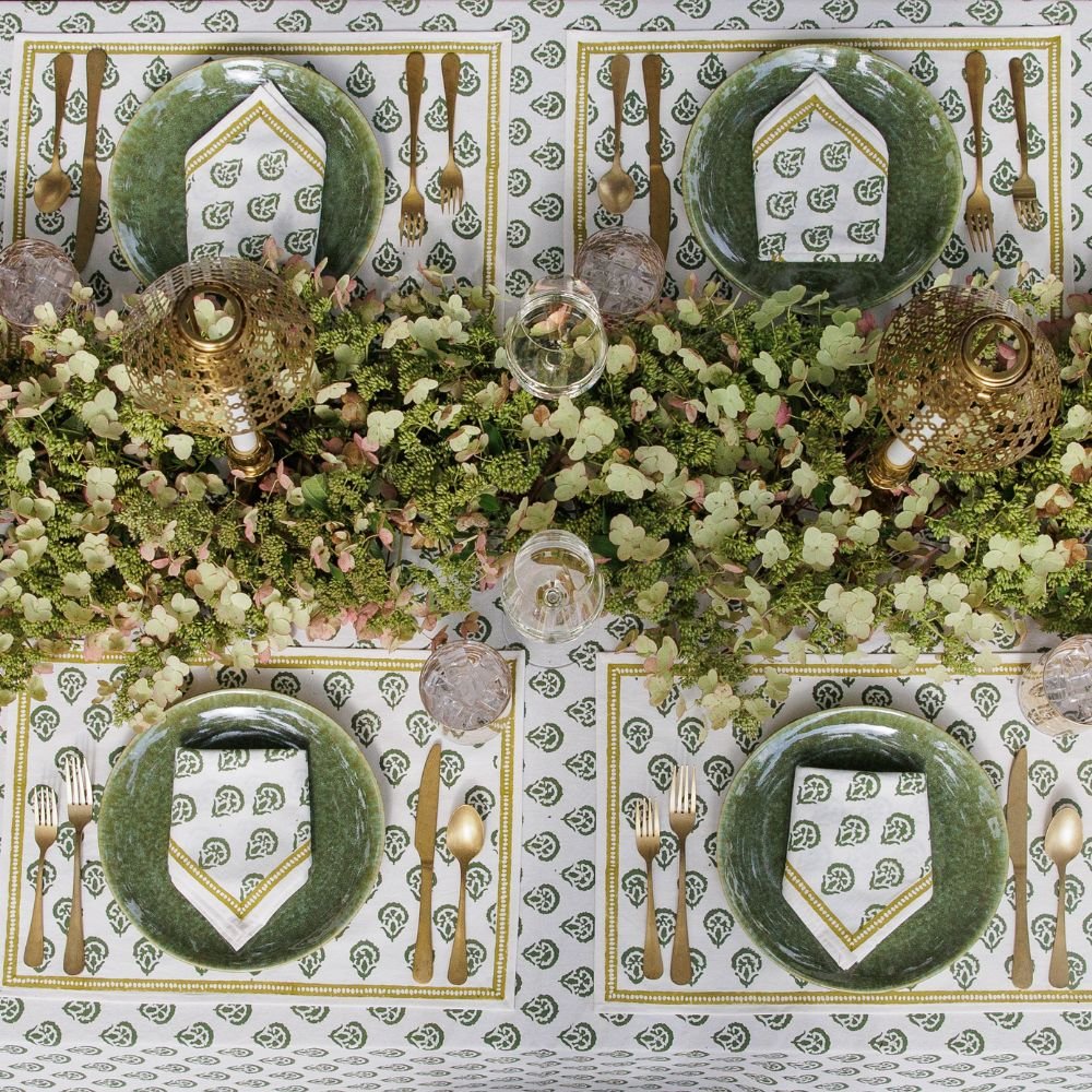 India Hicks Carnation Napkins, Hunter Green