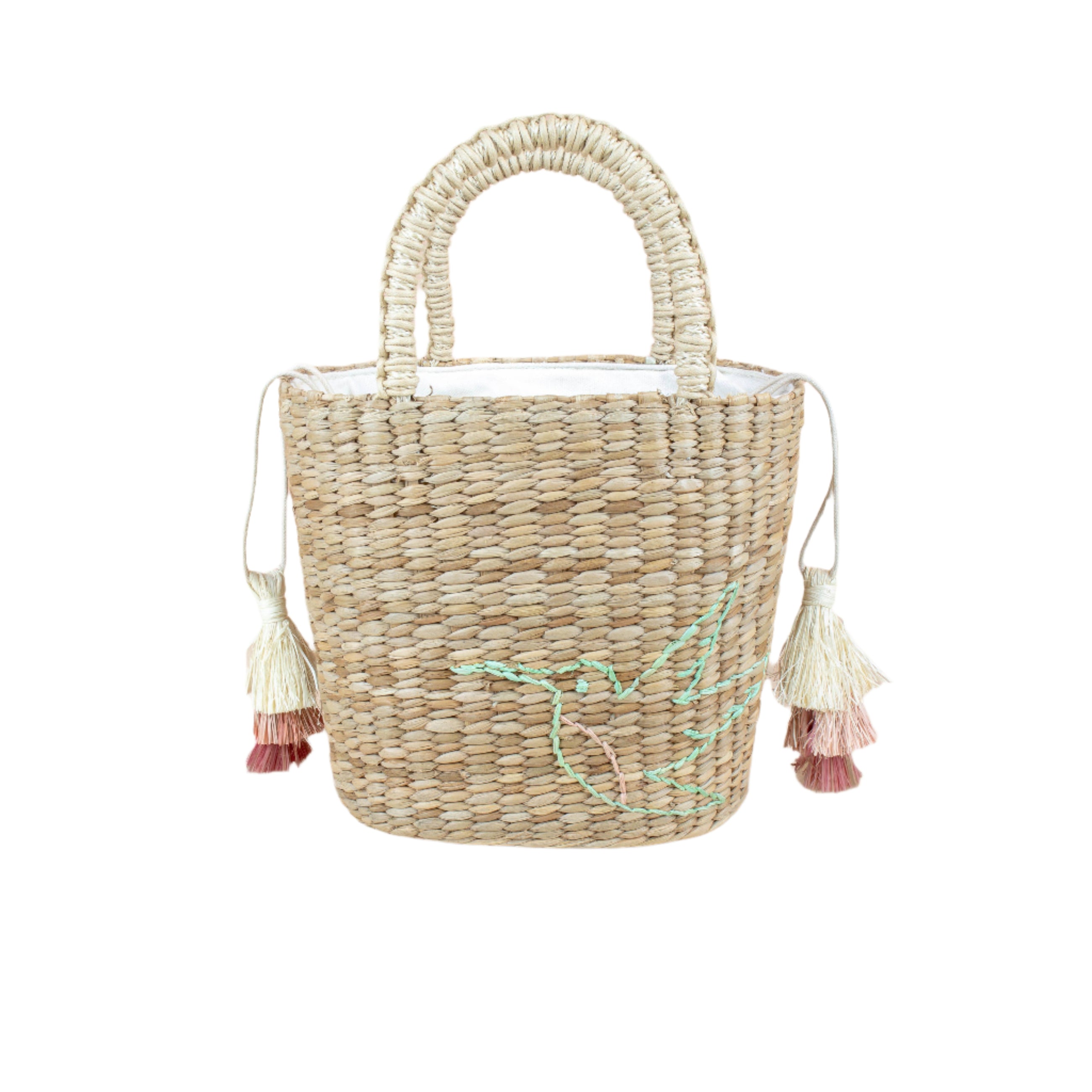 Embroidered Hummingbird Tote