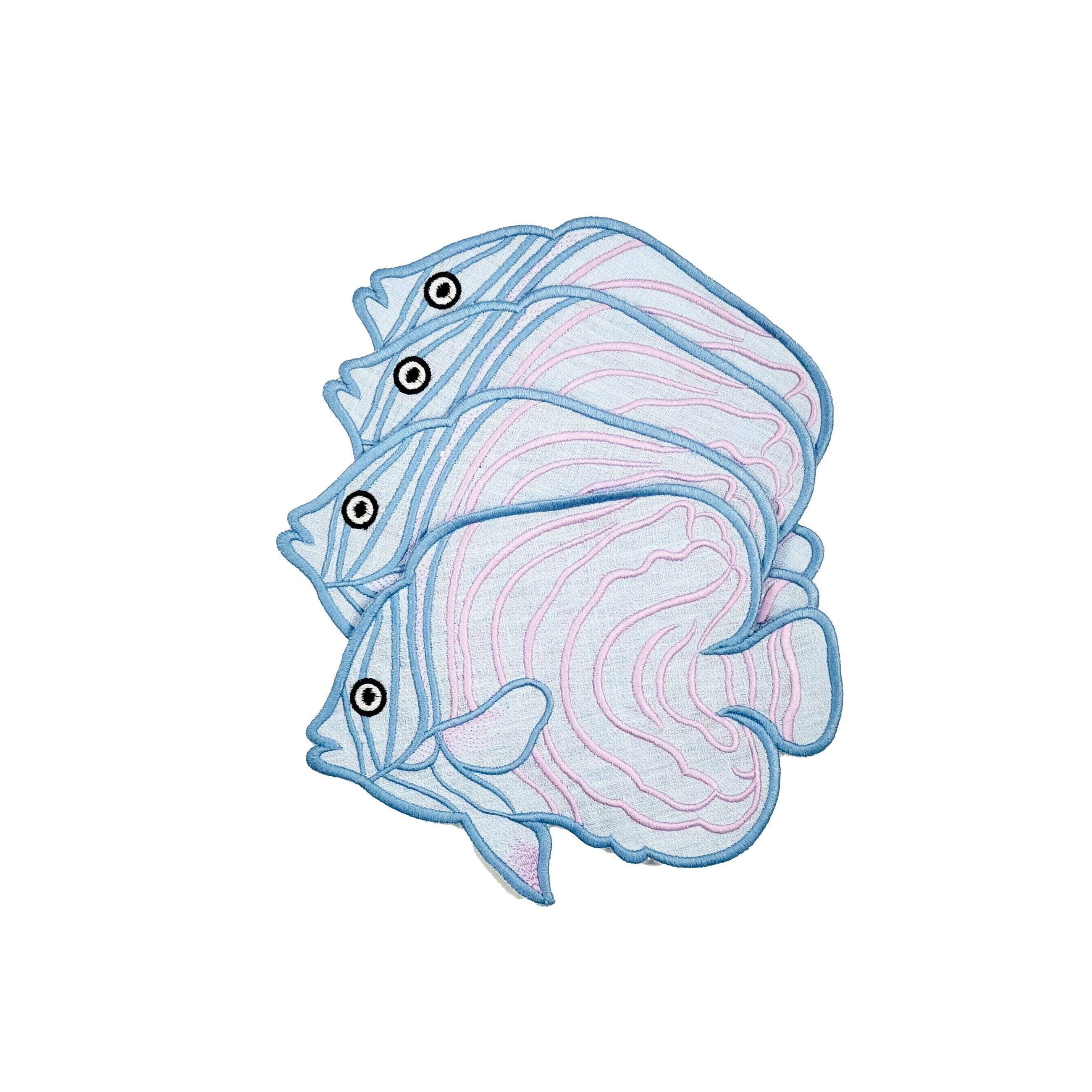 Blue Fish Cocktail Napkins, Set of 4