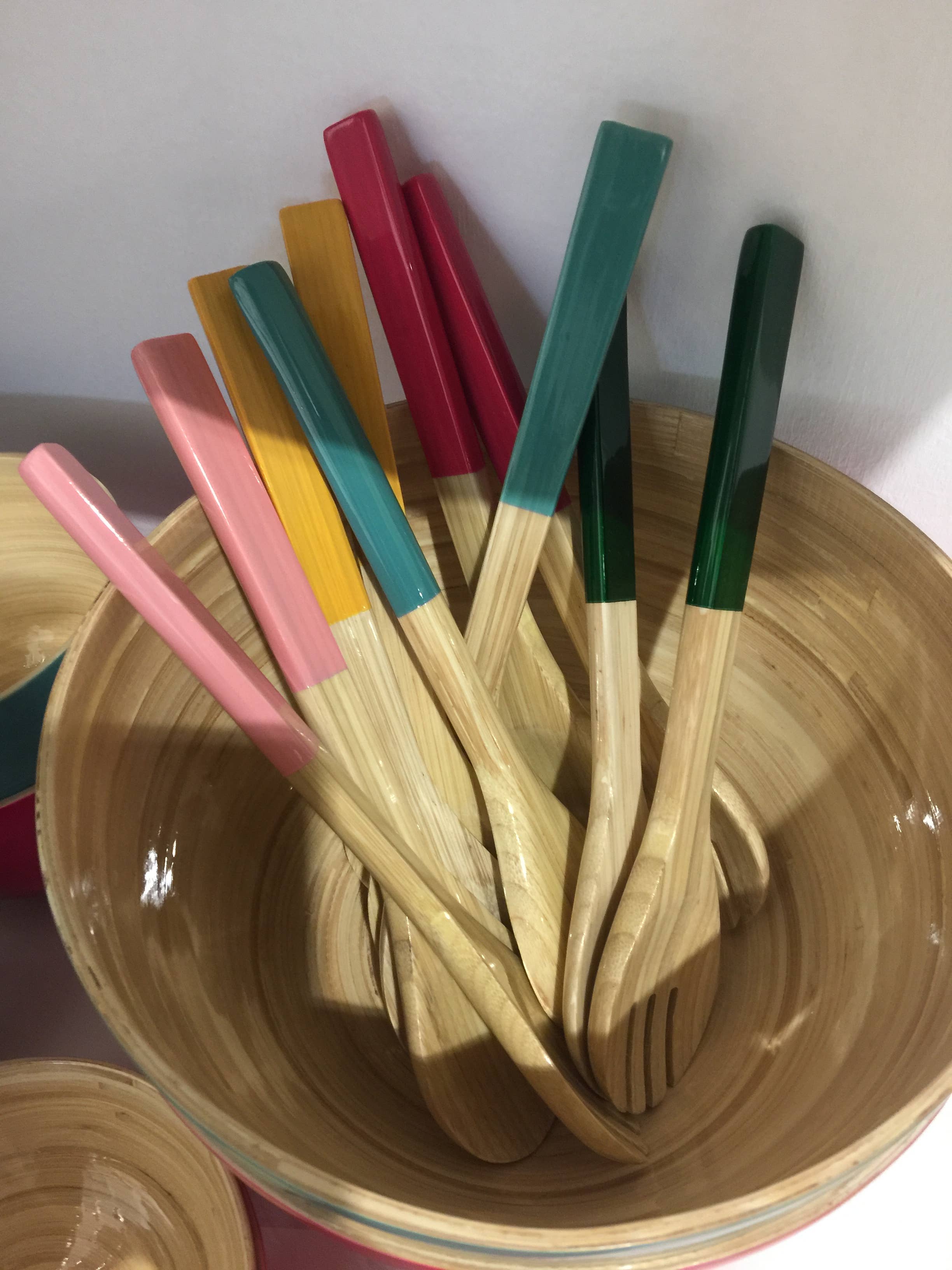 Bamboo 14.7 White Server Set